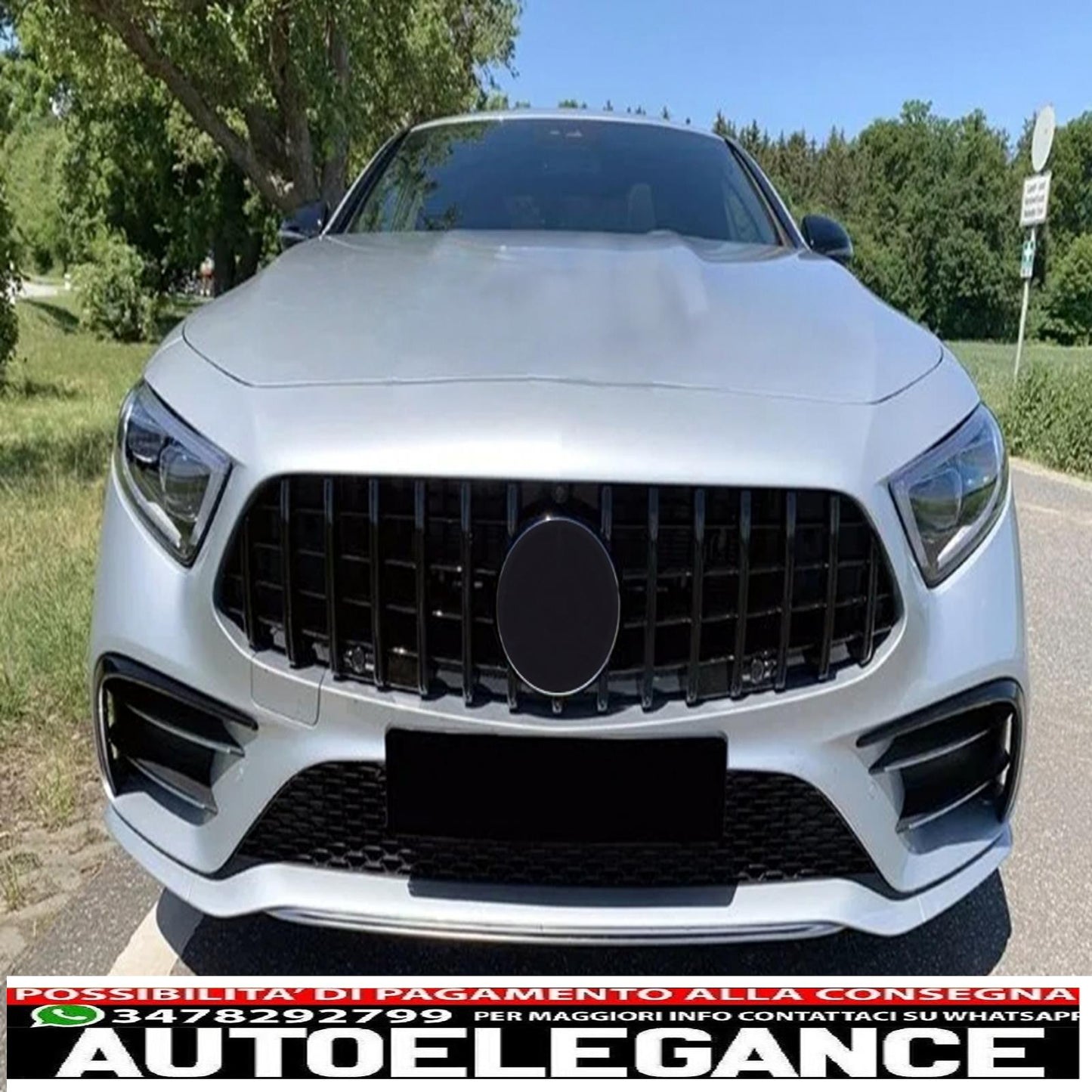 central grille suitable for mercedes cls class c257 (2018-up) panamericana gtr design all black
