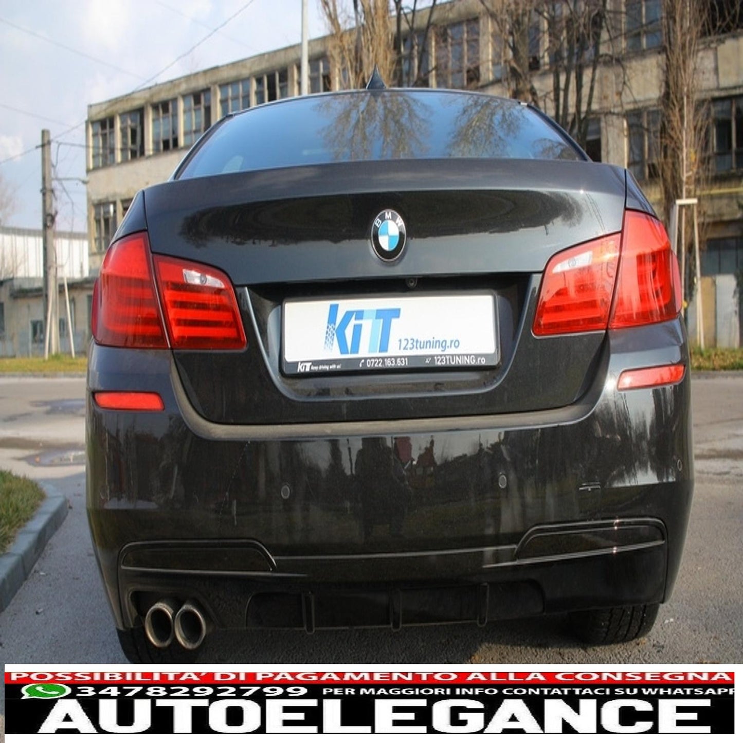 matte carbon fiber exhaust tip air diffuser suitable for bmw 5 series f10 f11 sedan touring (2011-2017) m design