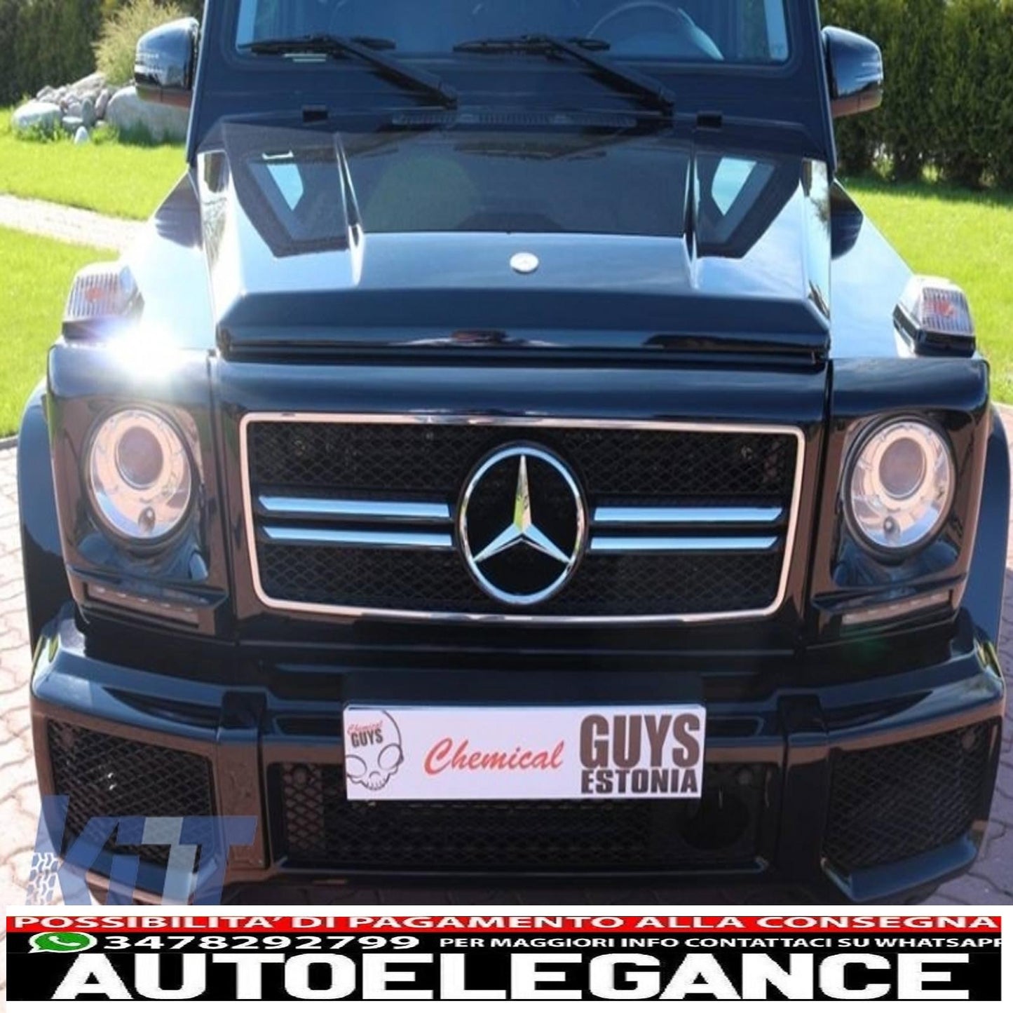 front grille suitable for mercedes g class w463 (1990-2012) g65 piano design black chrome frame