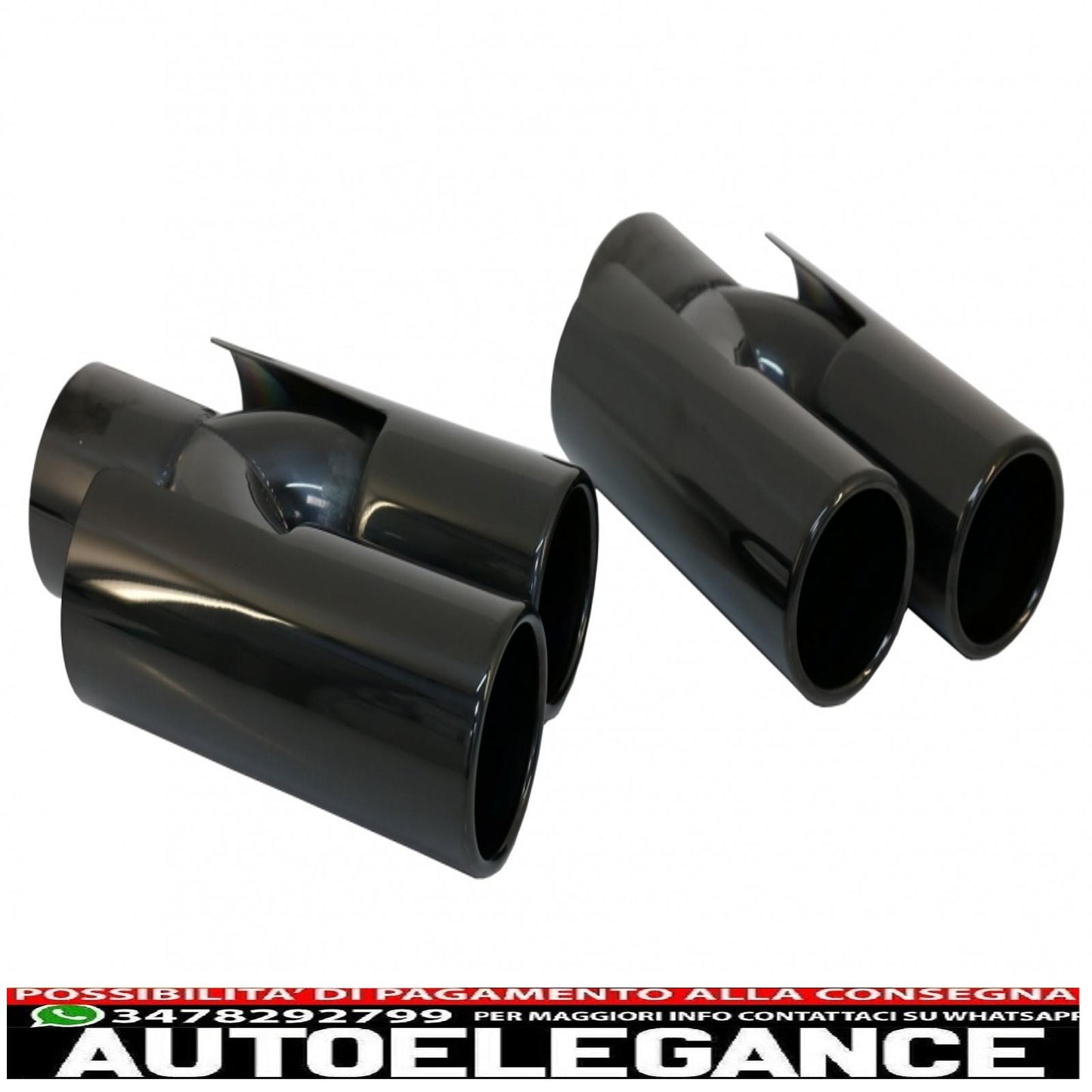 diffusore d'aria a doppia uscita adatto per bmw f10 serie 5 (2011-2017) design m con terminali di scarico nero pianoforte