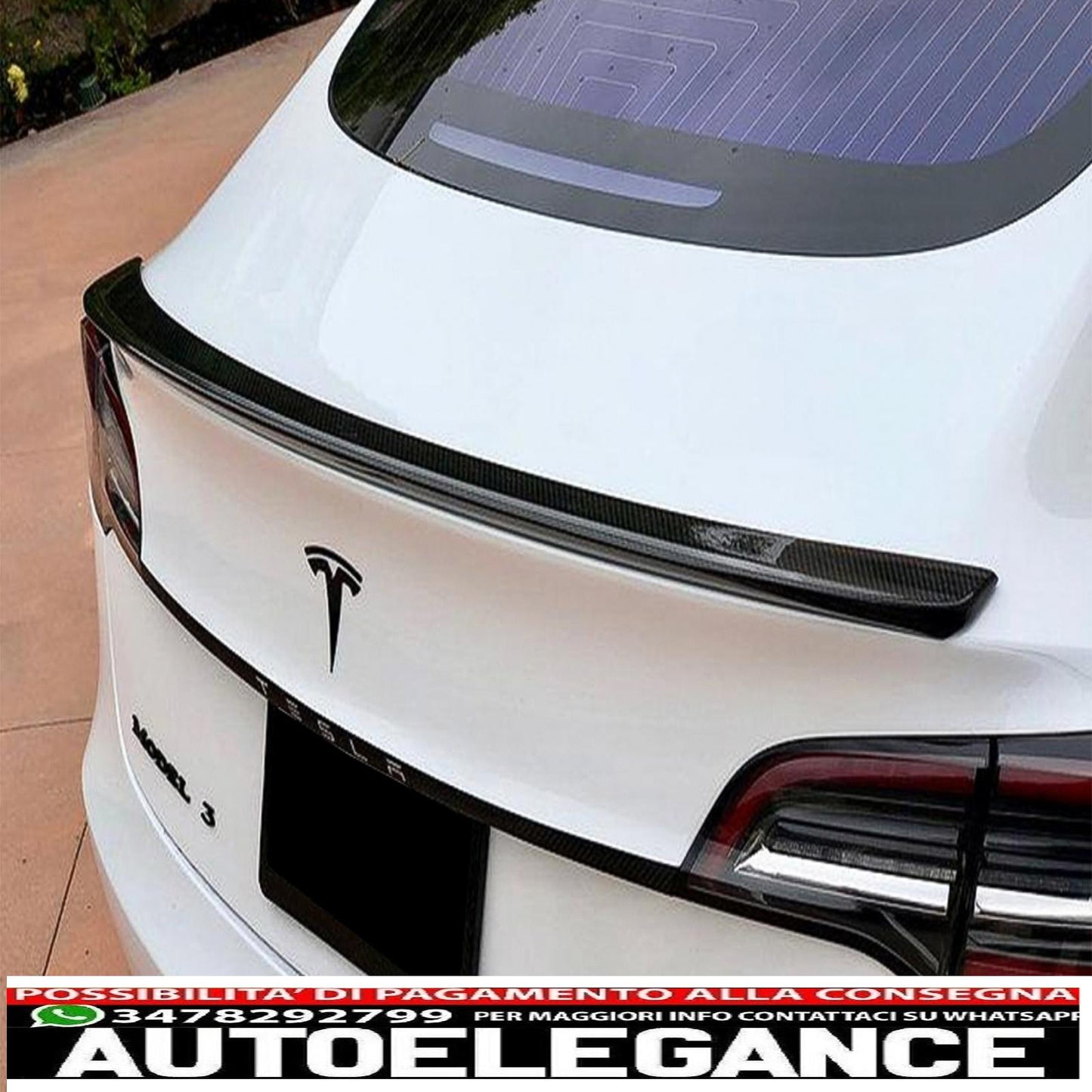 spoiler per bagagliaio adatto per tesla modello 3 (2017-up) vero carbonio