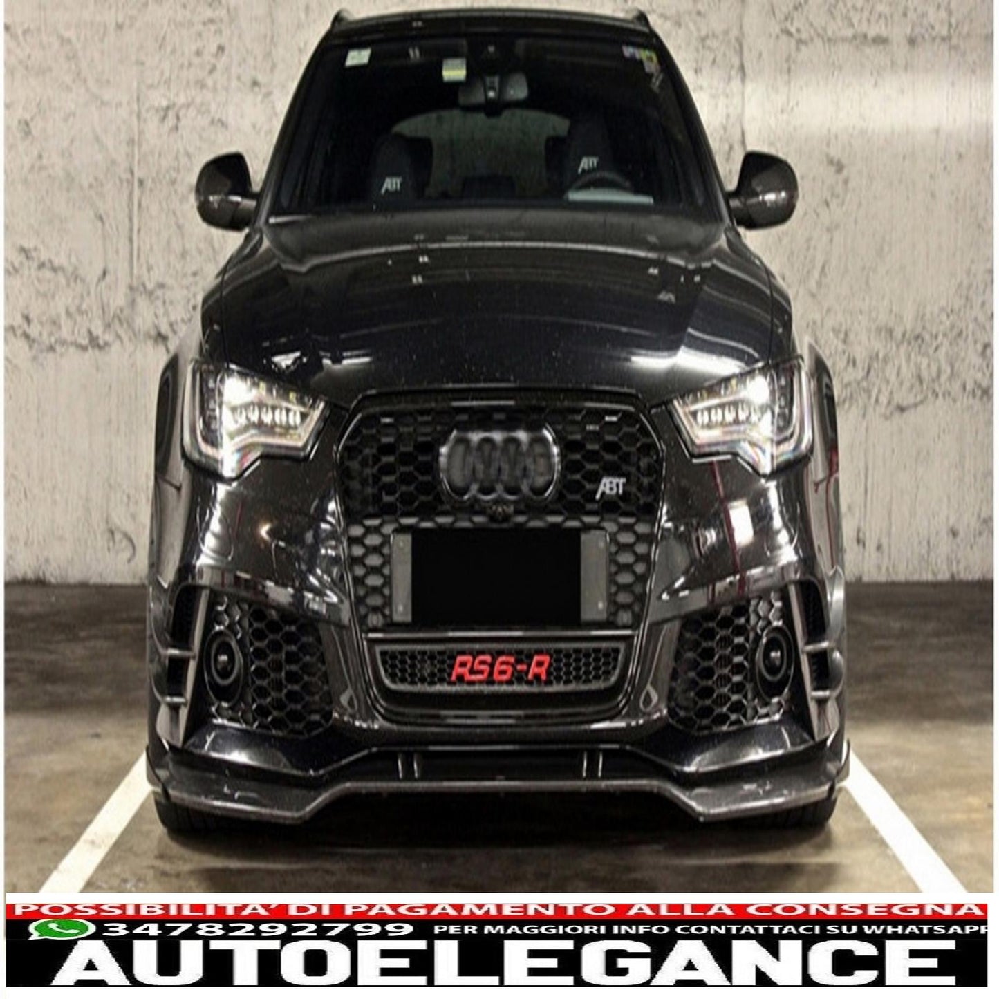 Additional front bumper spoiler suitable for audi a6 c7 4g rs6 (2011-2018) real carbon