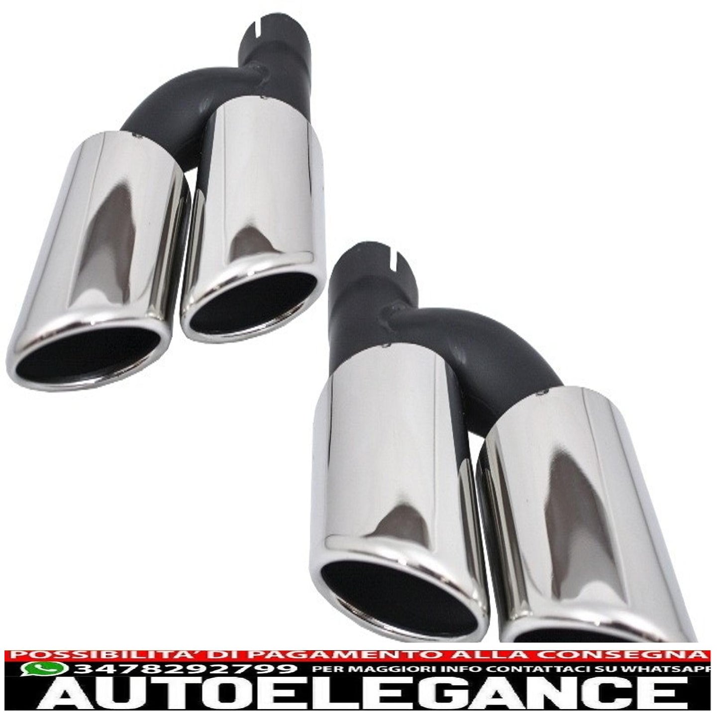 Rear diffuser double outlet with exhaust tips suitable for audi q5 8r facelift (2009-2016) only s-line bumper