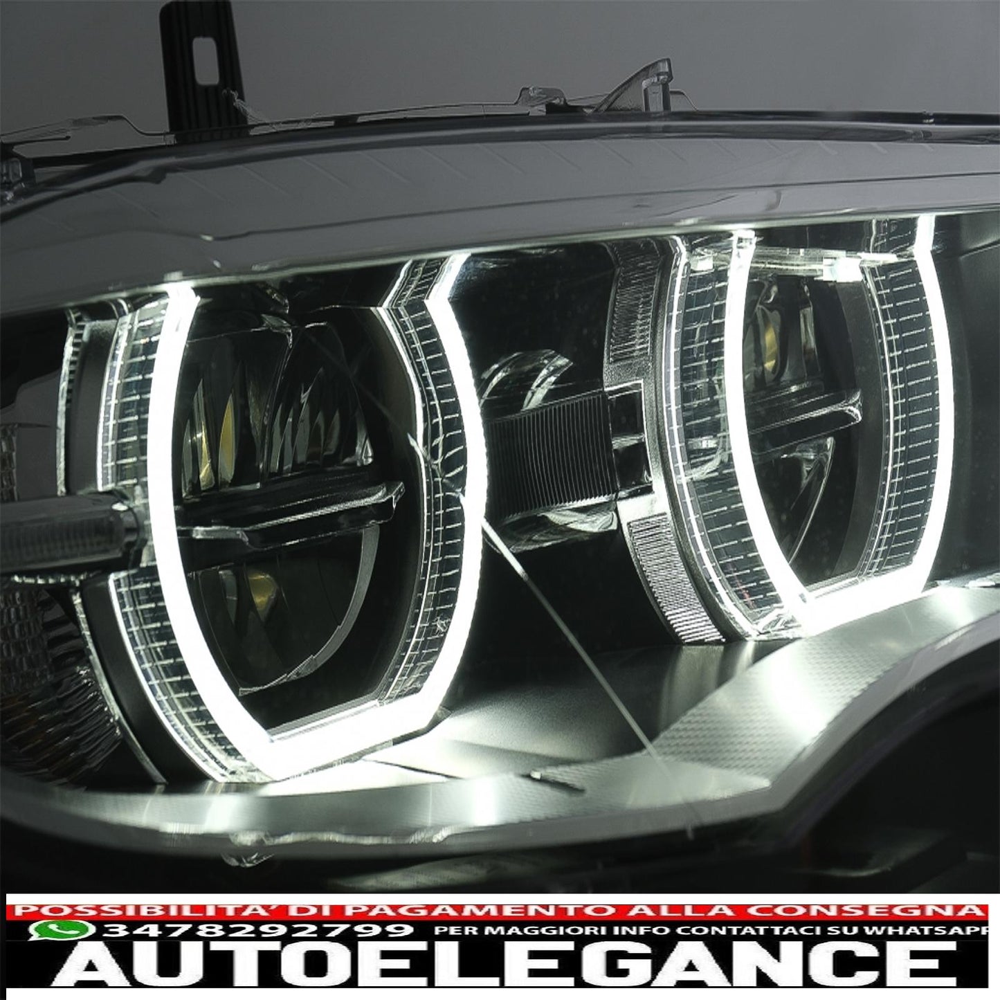 fari a led xenon angel eye cerchi 3d dual halo adatti per bmw x6 e71 (2008-2012)