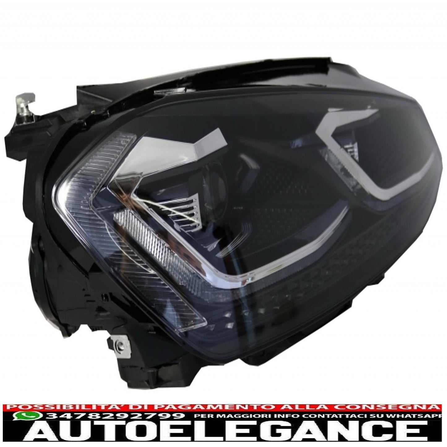 front bumper with led headlights dynamic sequential cornering lights and chrome inserts on the grille suitable for vw golf vii 7 5g (2013-2017) gti look
