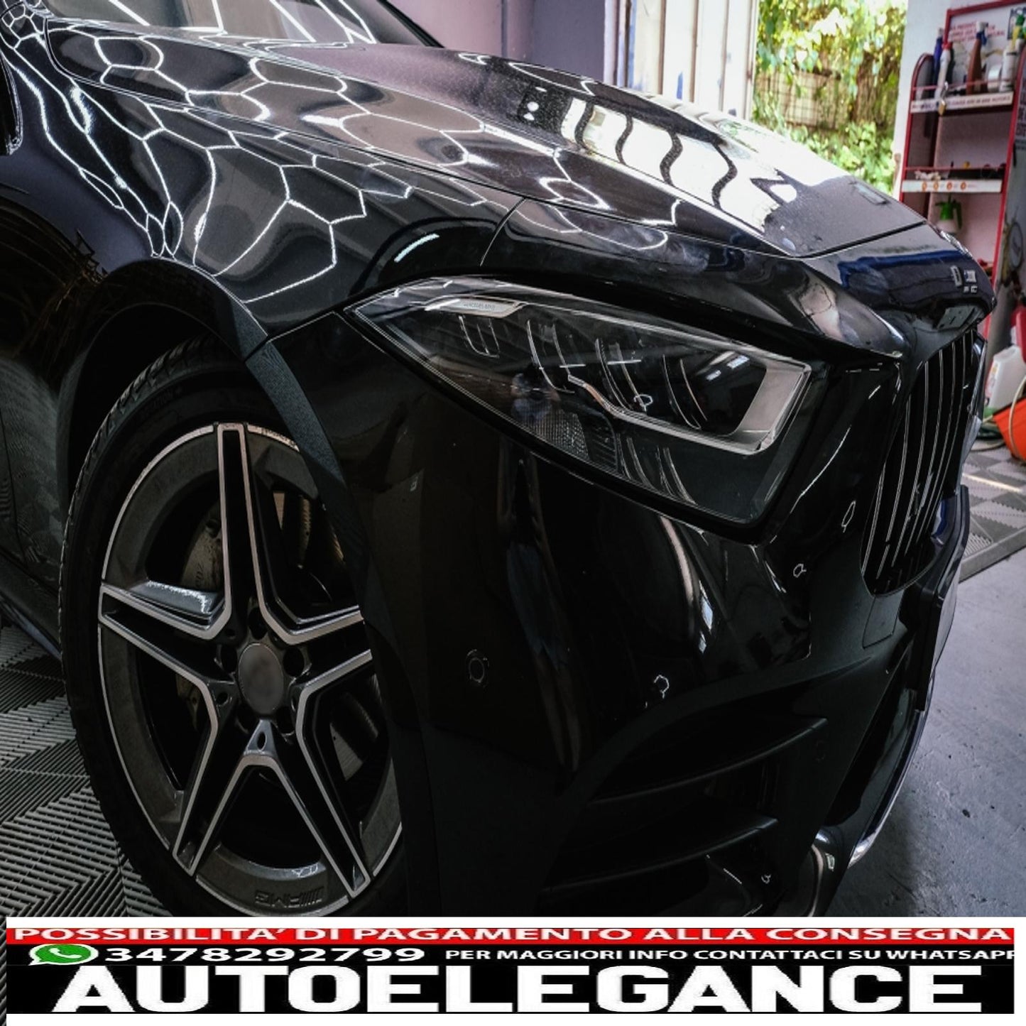 central grille suitable for mercedes cls class c257 (2018-up) gtr design black chrome