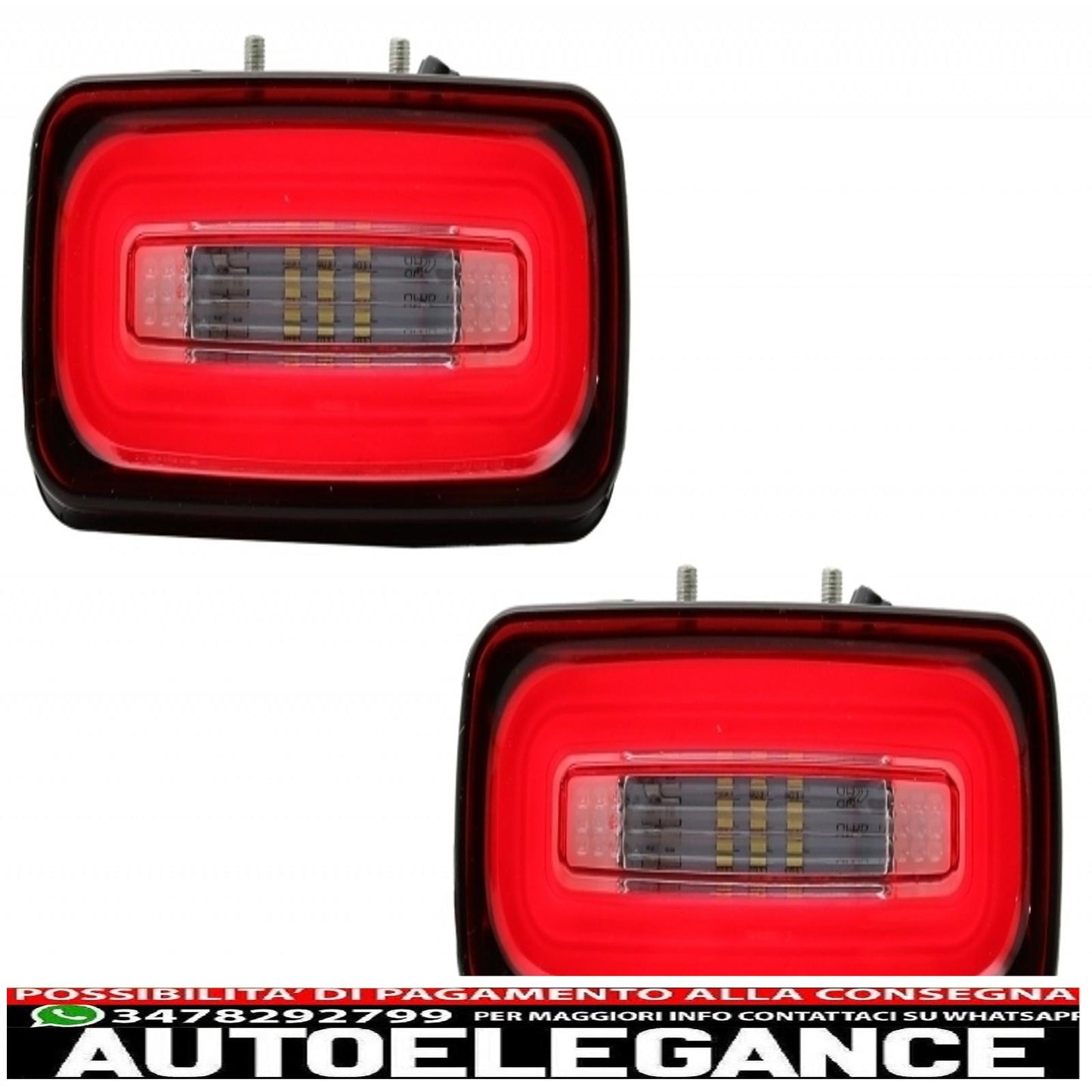 Barra luminosa fanali posteriori full led con fendinebbia e indicatori di direzione adatti per mercedes classe g w463 (1989-2015) indicatori di direzione sequenziali dinamici rossi AUTOELEGANCERICAMBI