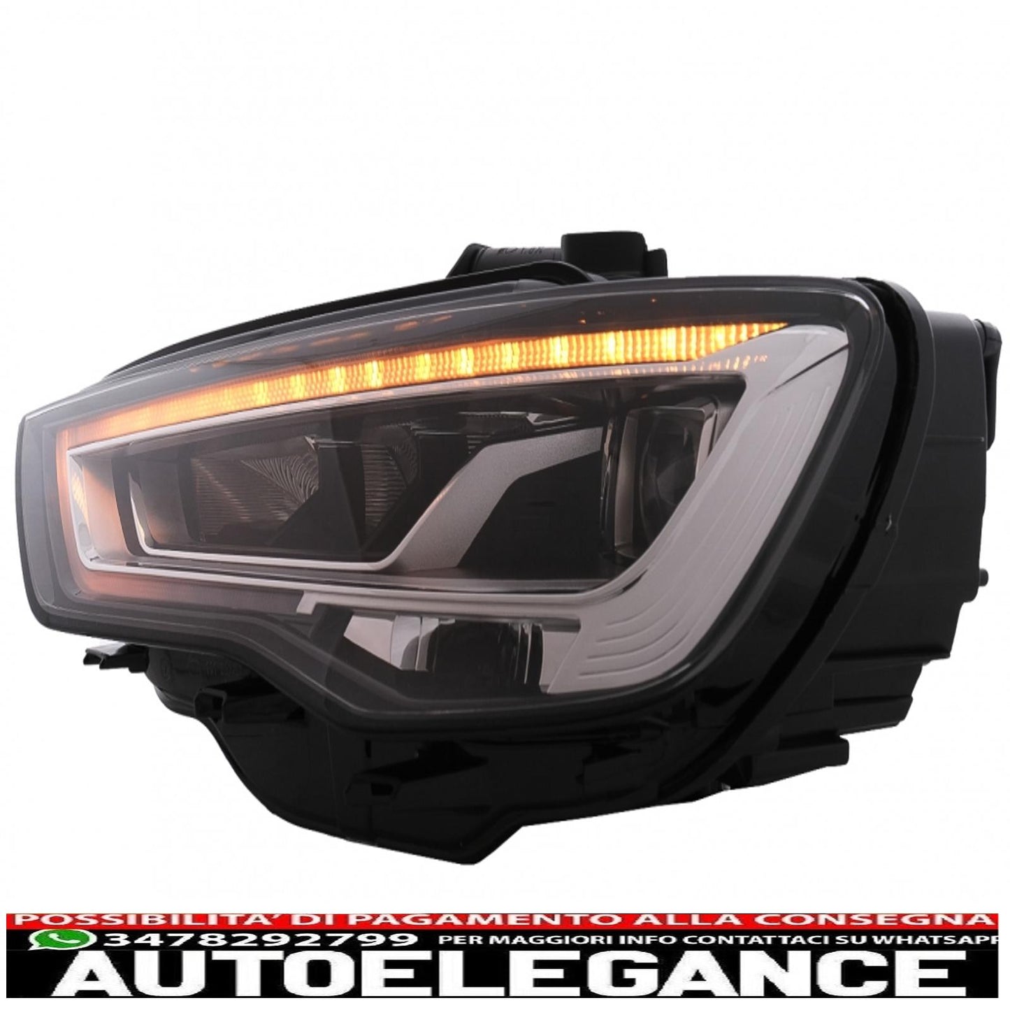 full led headlights suitable for audi a3 8v pre-facelift (2013-2016) upgrade for halogens with dynamic sequential cornering lights left