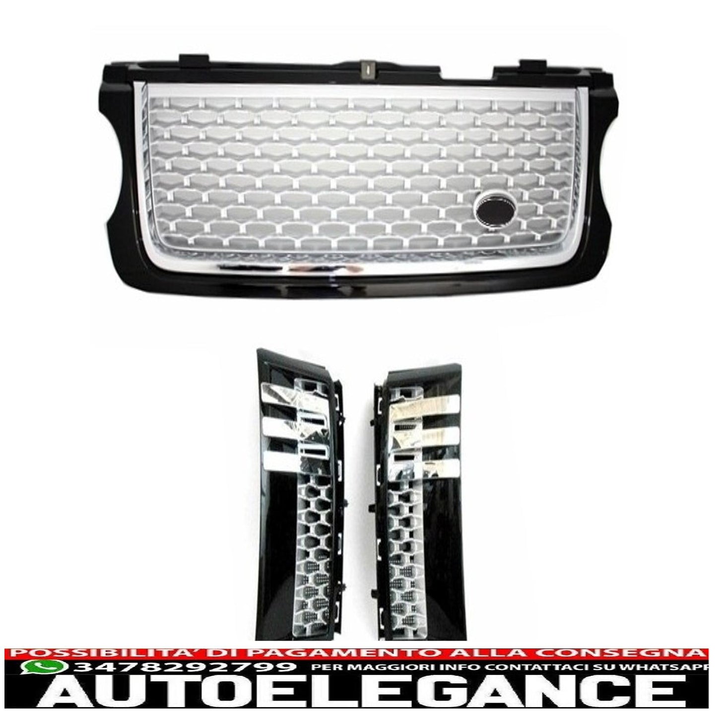 conversione completa kit carrozzeria design autobiografia adatto per land rover vogue l322 (2002-2009) retrofit per restyling griglia nera argento edizione 2010+ AUTOELEGANCERICAMBI
