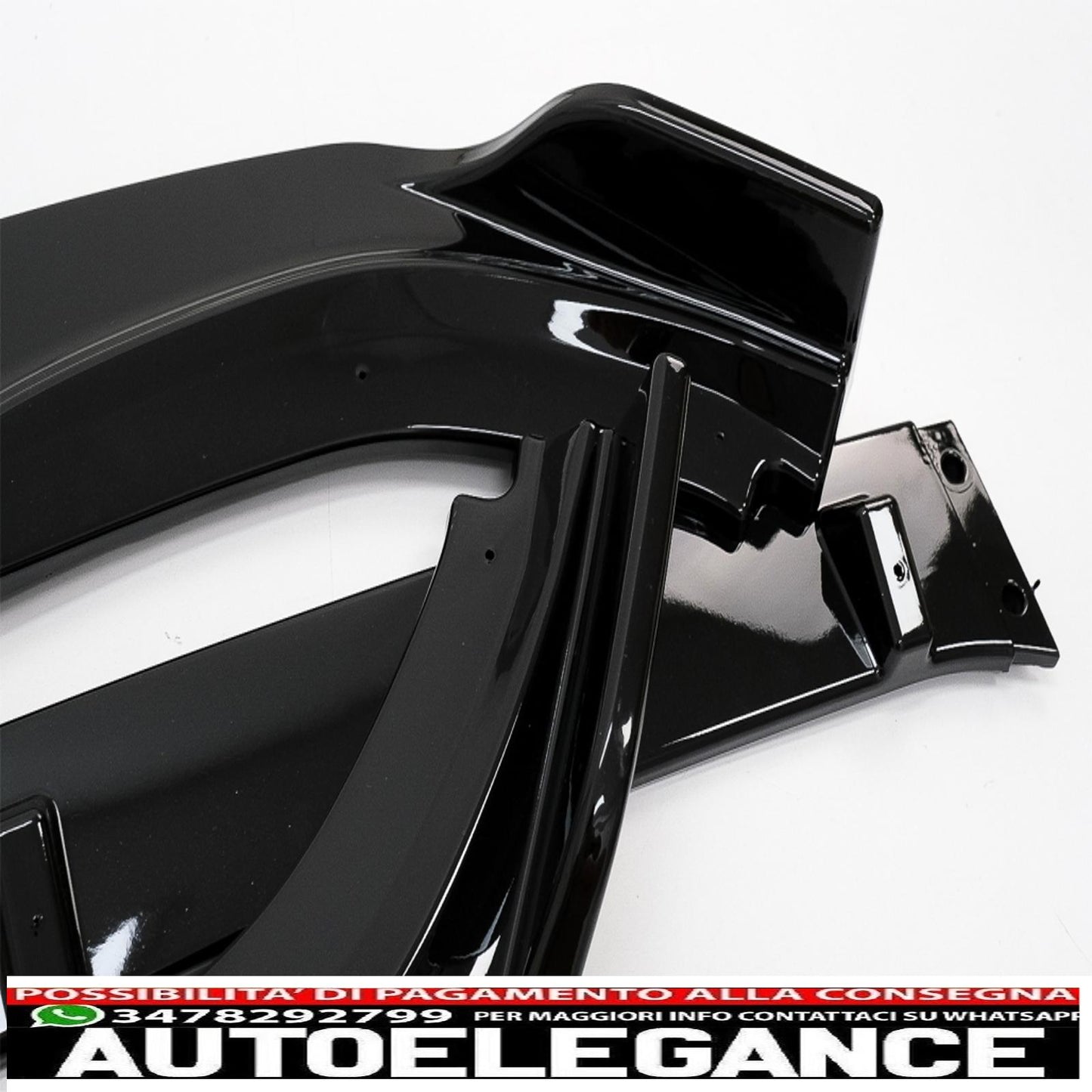 Spoiler aggiuntivo per paraurti anteriore adatto per audi a4 b9 8w (2016-2018) rs4 design pianoforte nero