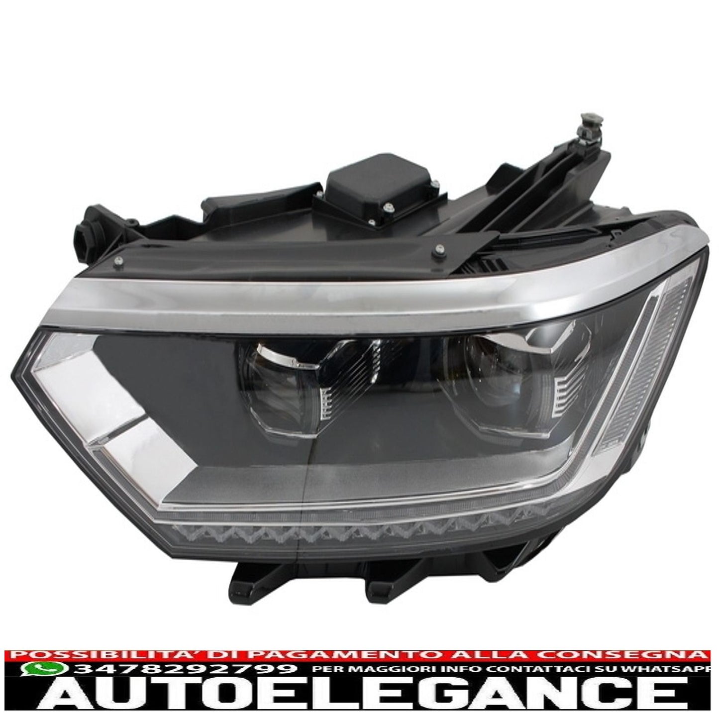 Front bumper with headlights and rear bumper diffuser suitable for vw passat b8 3g (2015-2018) r-line design