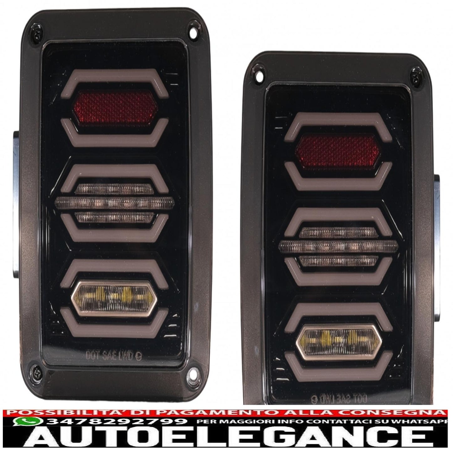 fanali posteriori full led adatti per jeep wrangler jk rubicon (2007-2017) fumè