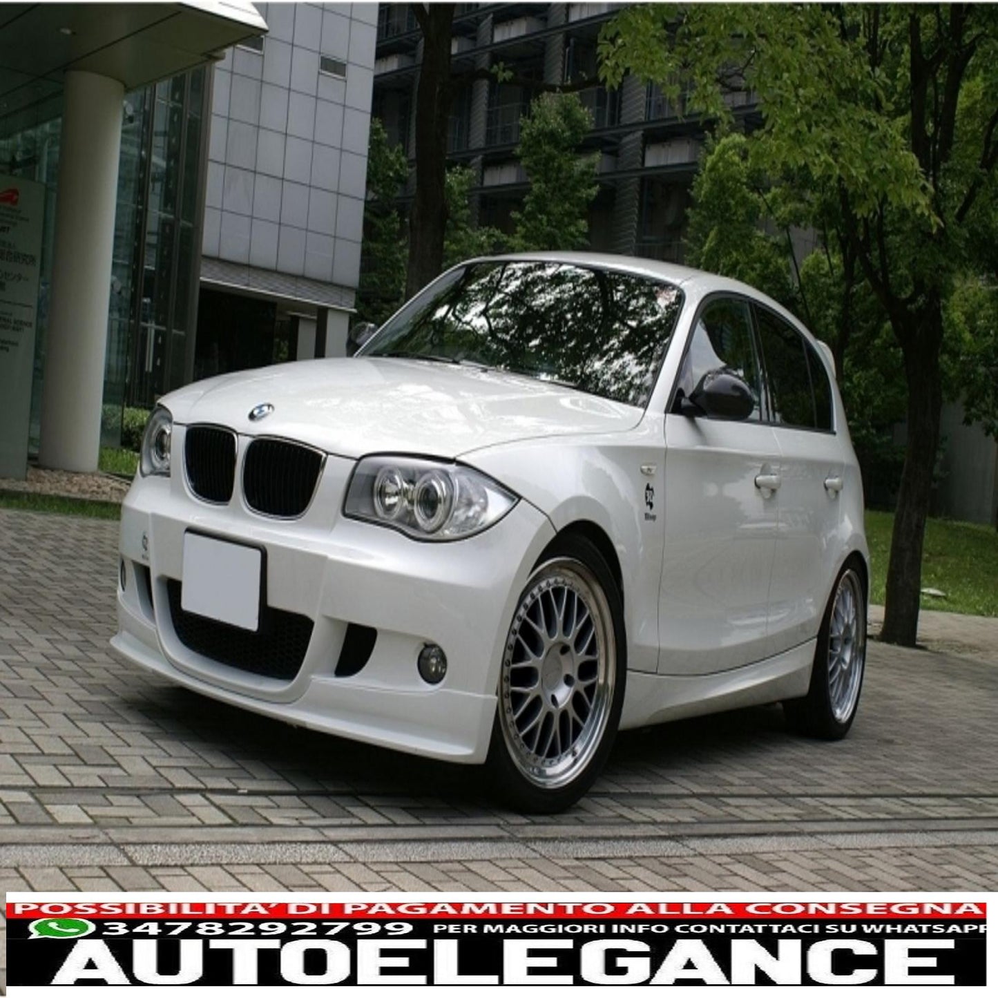 front bumper with side skirts suitable for bmw 1 series e87 (2009-2012) m-tech m-technik design