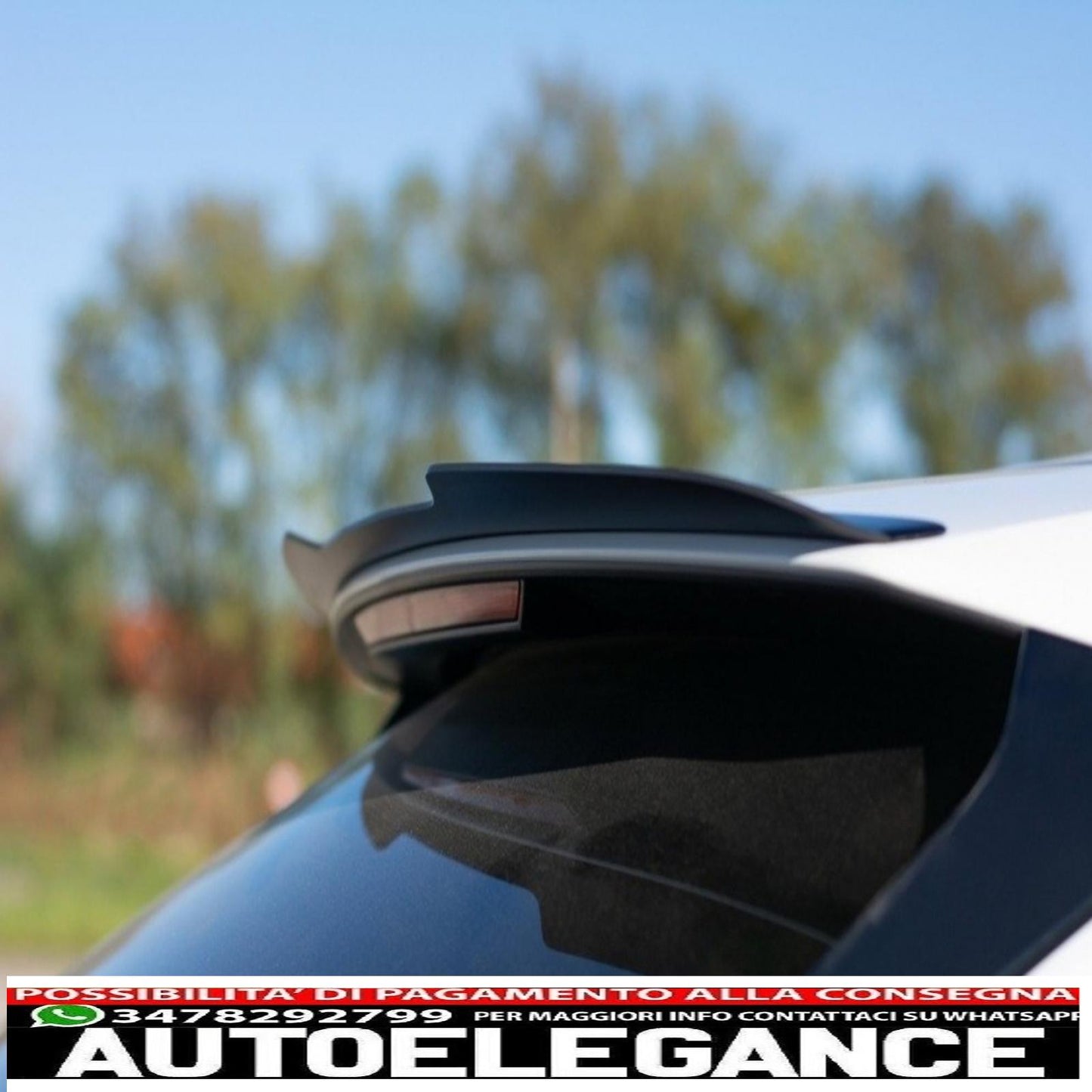 Additional roof spoiler cap suitable for audi q8 suv (2018-up) sporty piano black design