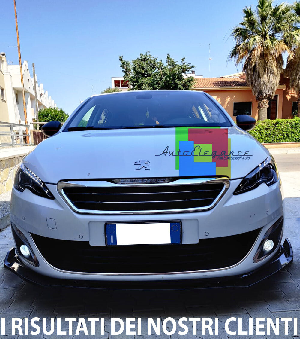SPLITTER PER PEUGEOT 308 II LAMA SOTTO PARAURTI ANTERIORE IN ABS LOOK SPORTIVO