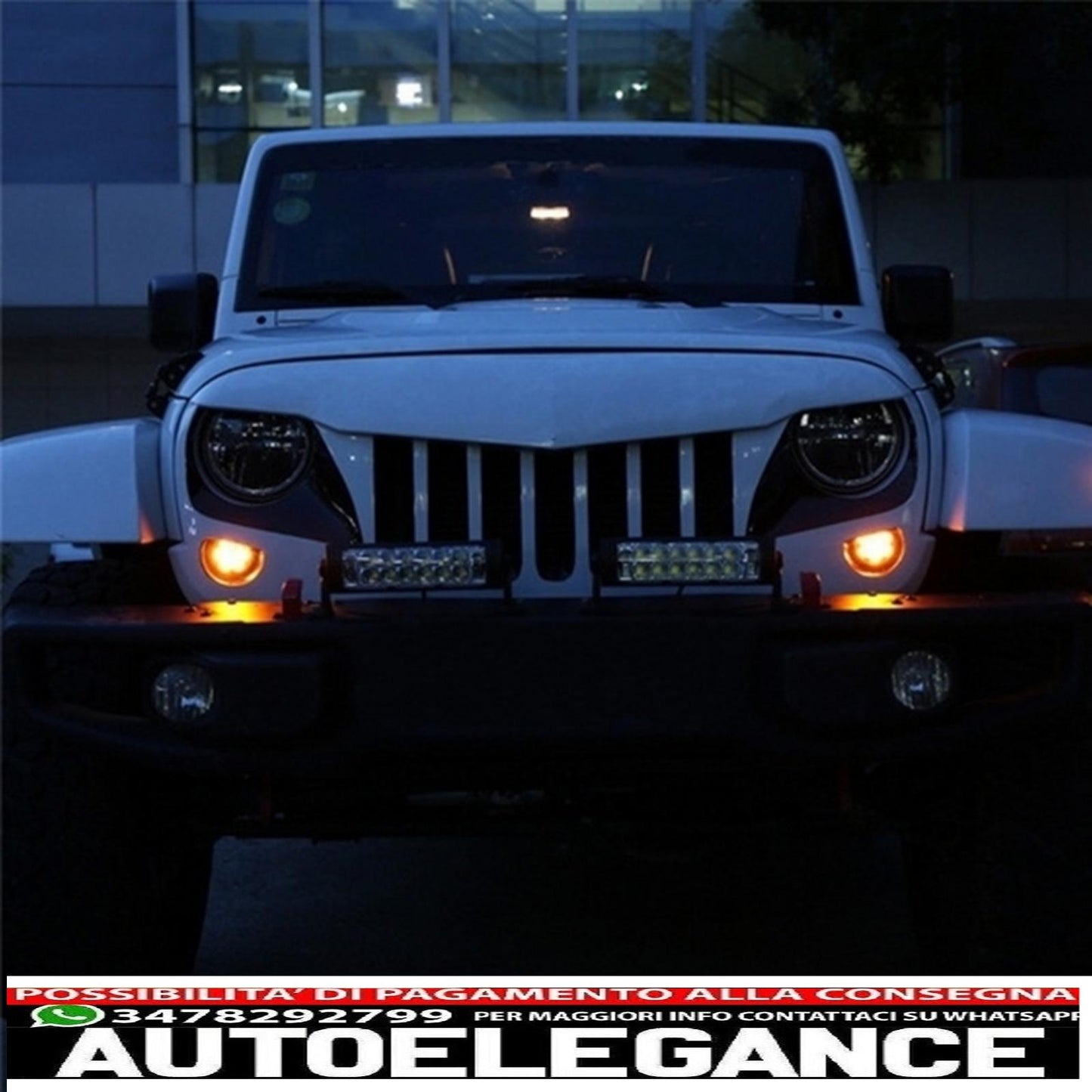 indicatore di direzione a led sulla griglia adatto per jeep wrangler jk (2007-2016) ambra