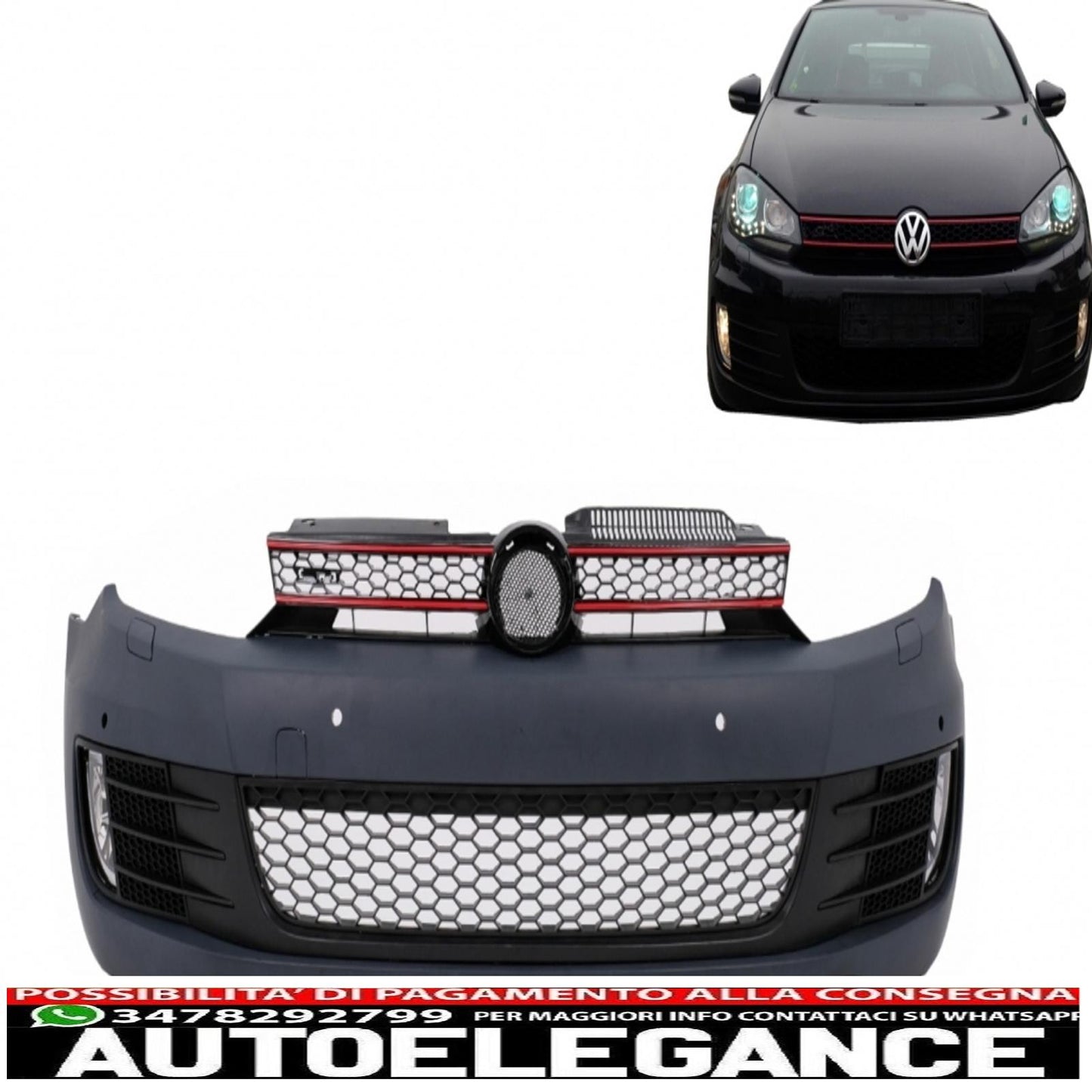 Front bumper suitable for vw golf vi 6 (2008-2013) gti look