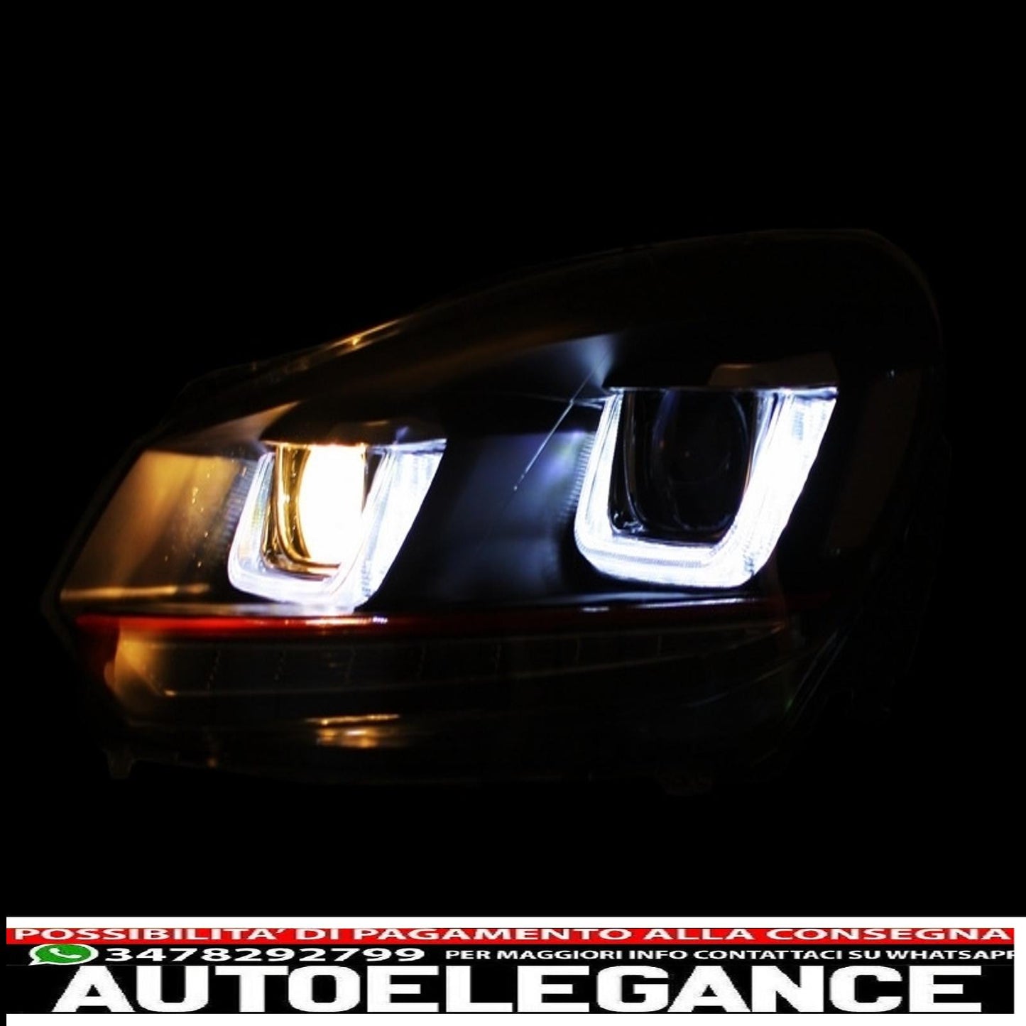 fari adatti per vw golf 6 vi (2008-2012) golf 7 3d led drl u-design led che scorre luce di svolta striscia rossa gti