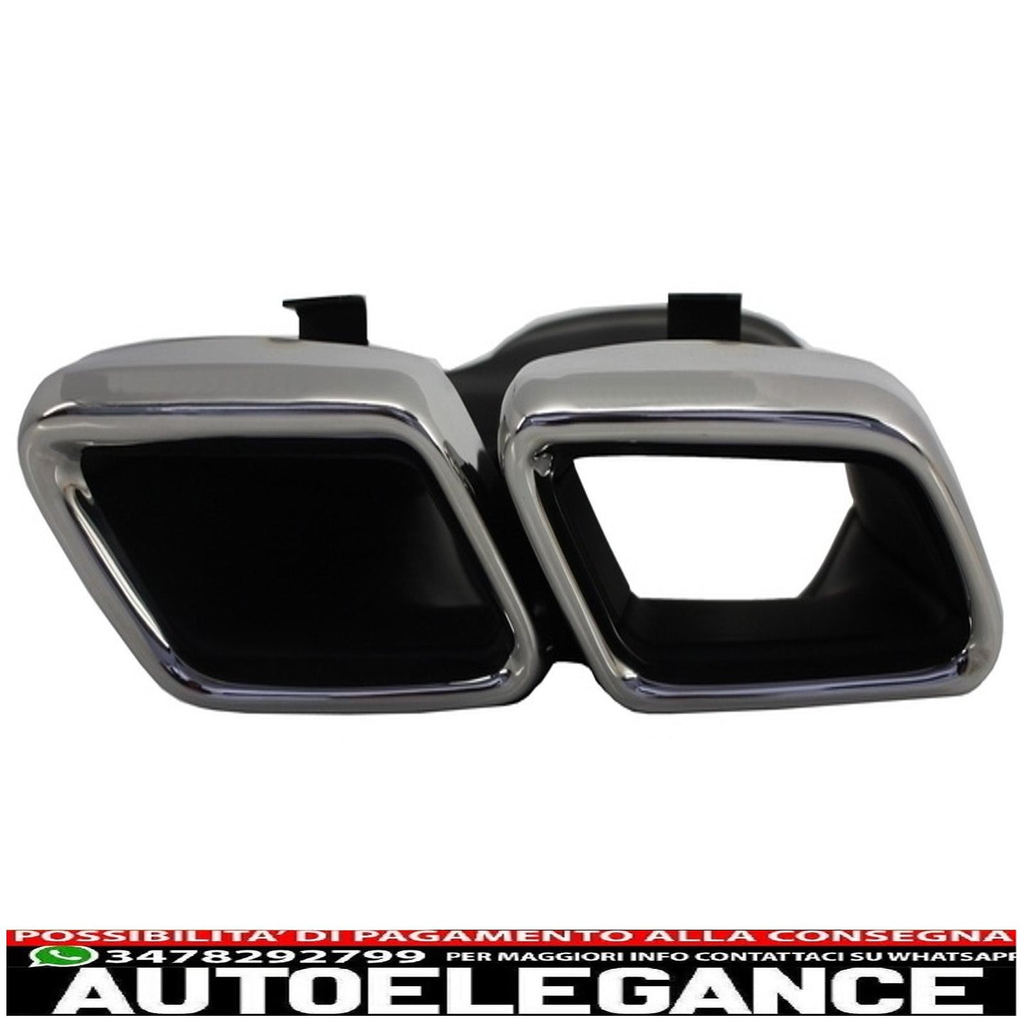 diffusore paraurti posteriore adatto per mercedes classe c w205 s205 (2014-2020) design c63 con terminali di scarico solo per pacchetto sportivo