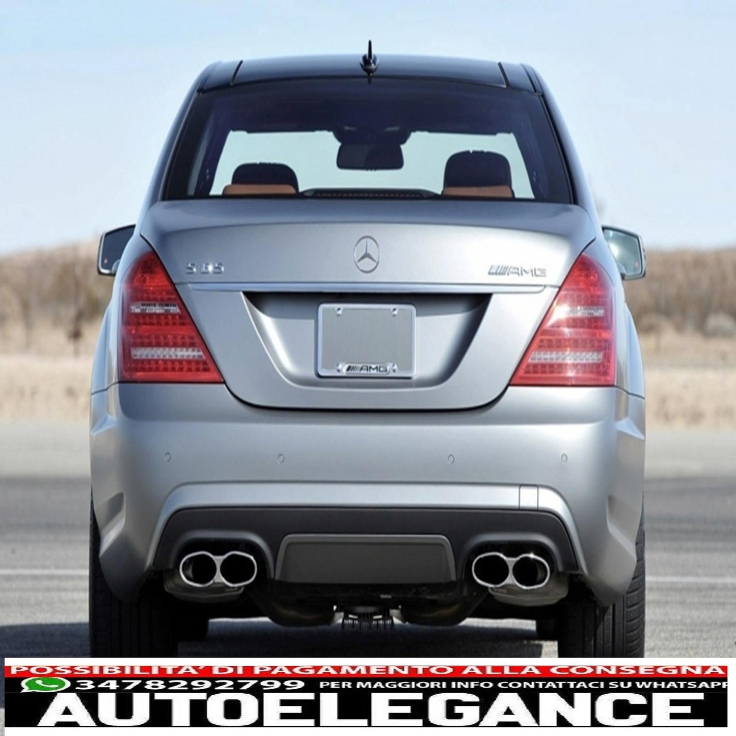 Rear bumper suitable for mercedes w221 s class (2005-2011) with exhaust tips
