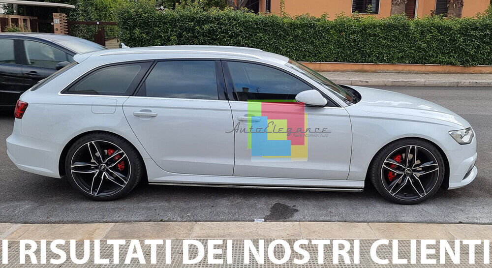 AUDI A6 C7 AVANT BERLINA SPOILER SPLITTER SOTTO MINIGONNE ABS NERO LUCIDO -1- AUTOELEGANCERICAMBI