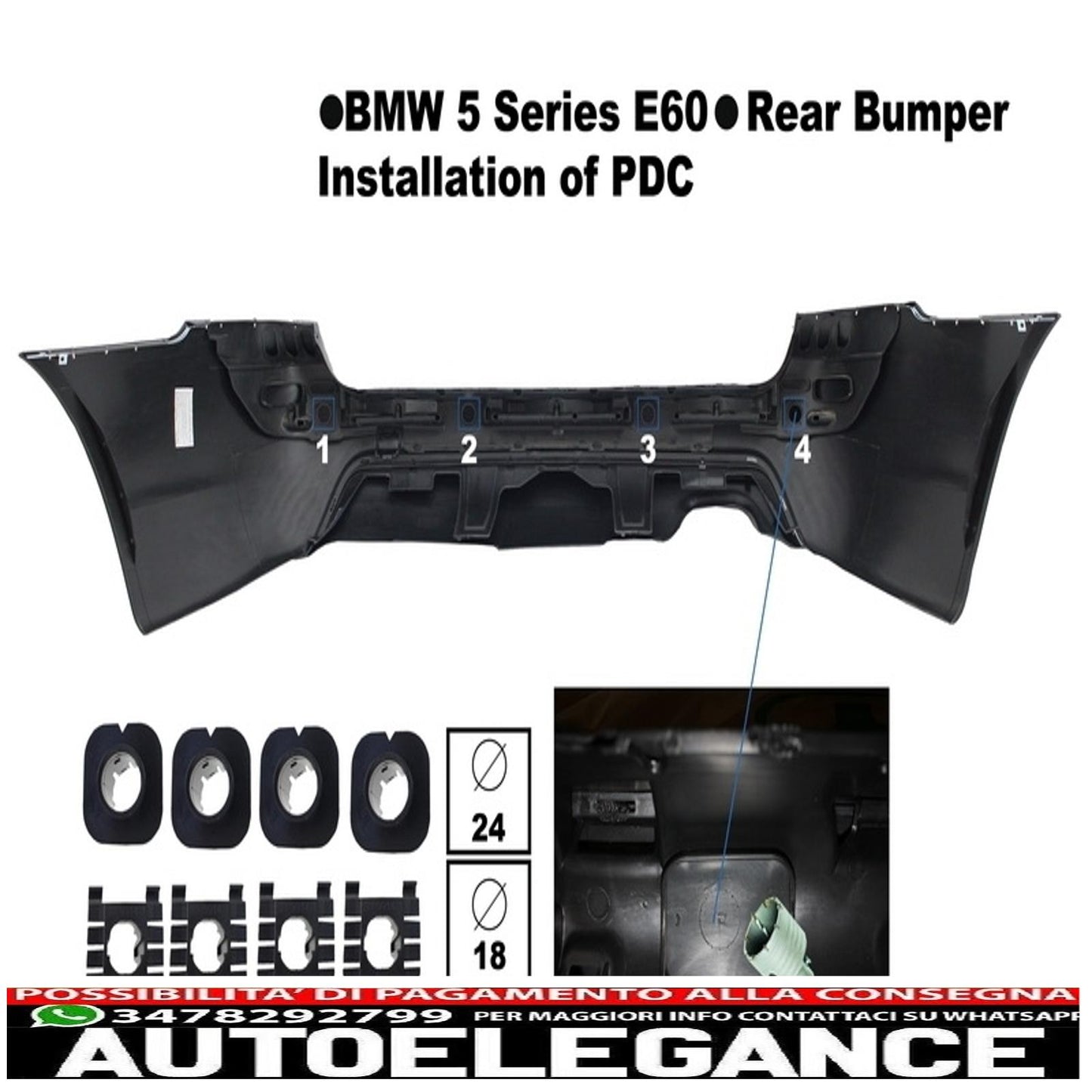 front bumper without fog lights and rear bumper suitable for bmw 5 series e60 (2003-2010) m-technik design