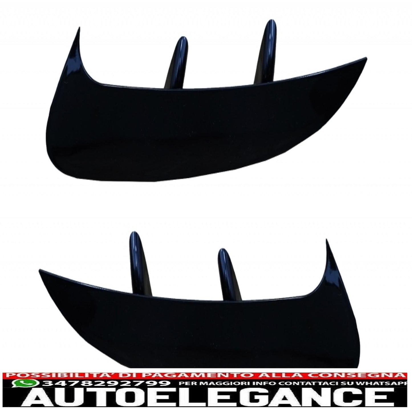Alette splitter per paraurti anteriore e posteriore aerodinamiche adatte per mercedes a class w177 hatchback (04.2018-up) a45 design pianoforte nero AUTOELEGANCERICAMBI