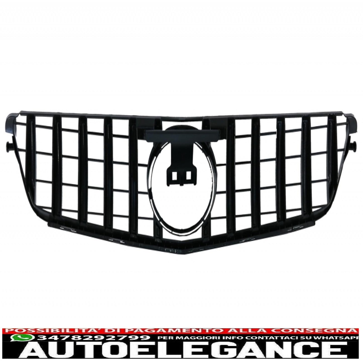 Front bumper suitable for mercedes c-class w204 (2012-up) c63 restyling look with chrome panamericana gt-r front grille