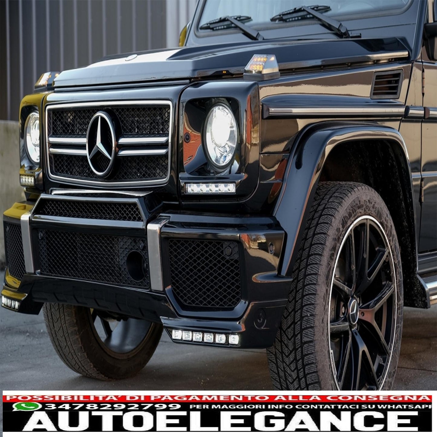 spoiler paraurti anteriore led estensione drl adatta per mercedes classe g w463 (1989-2017)