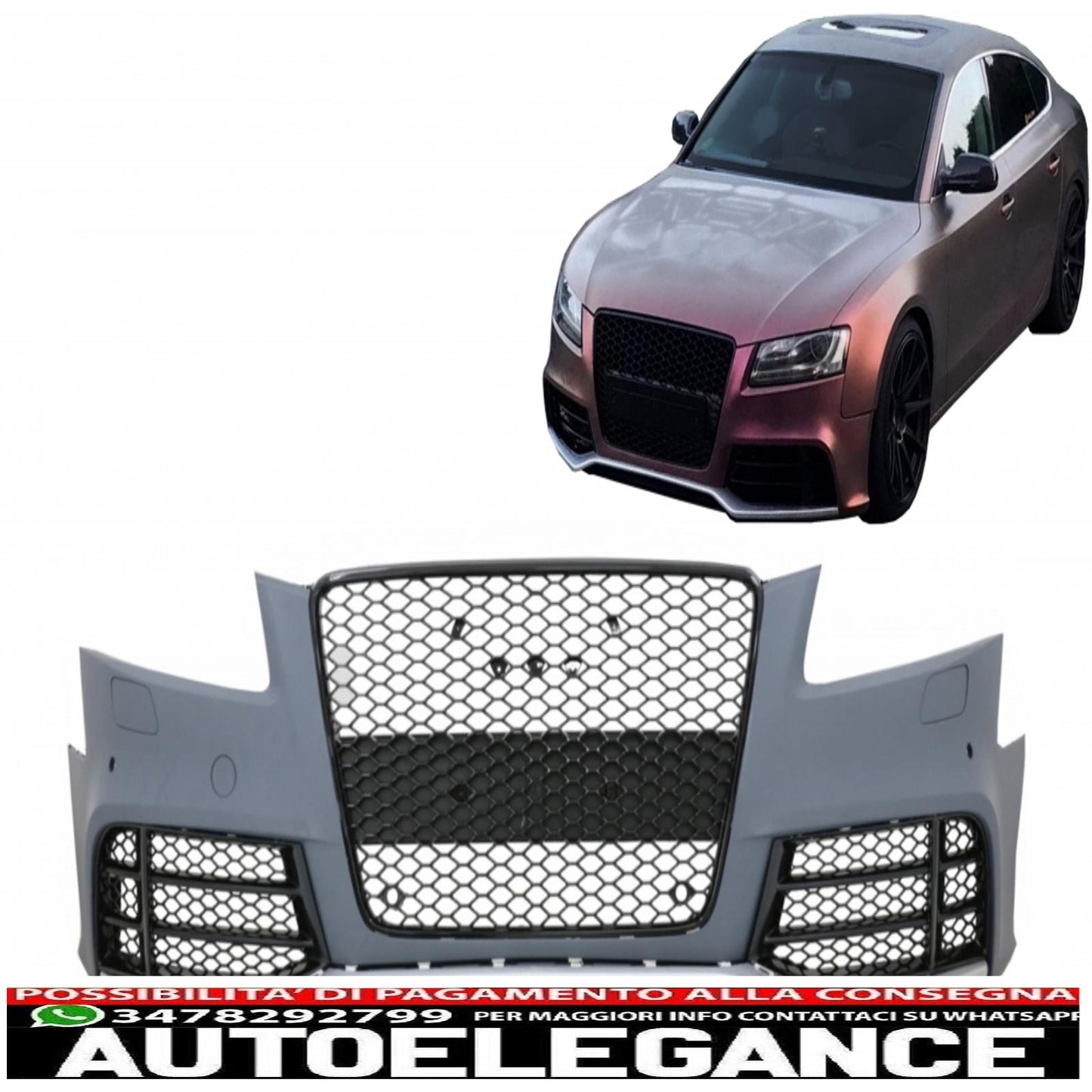 front bumper suitable for audi a5 8t pre restyling (2007-2011) rs5 design