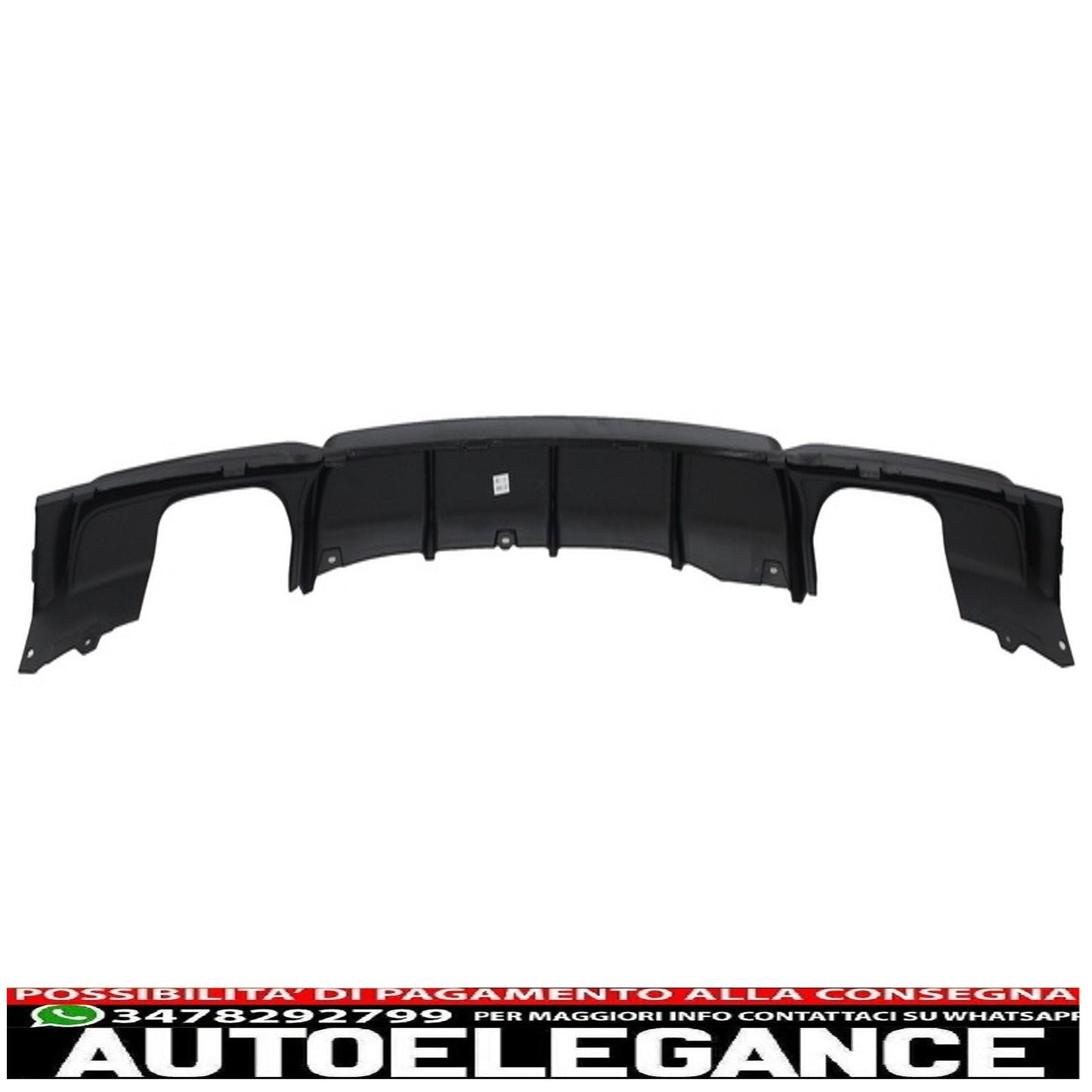 Spoiler paraurti anteriore con diffusore posteriore adatto per BMW Serie 3 F30 F31 (2011-up) M Performance Design Brillante Black Edition