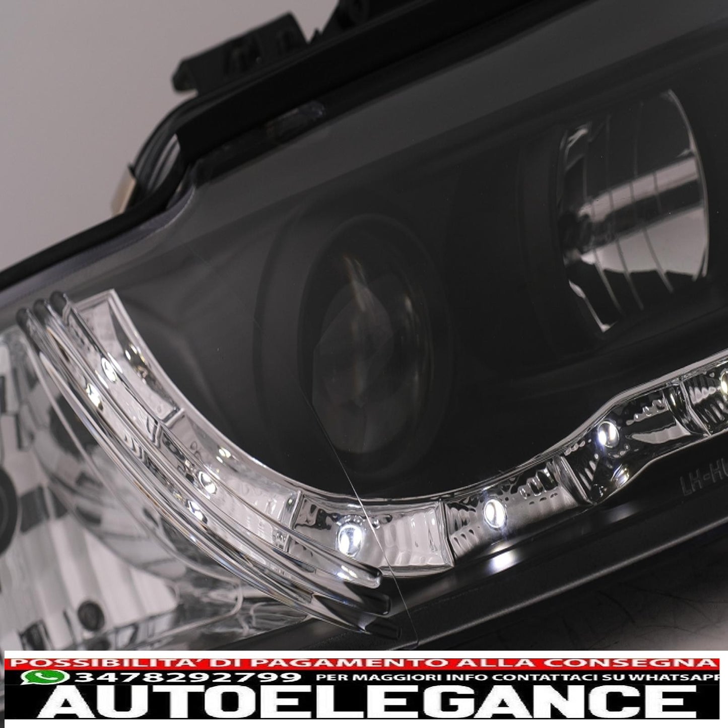 fari anteriori drl led adatti per audi a4 cabriolet b6 8h7 8he (2002-2006) neri
