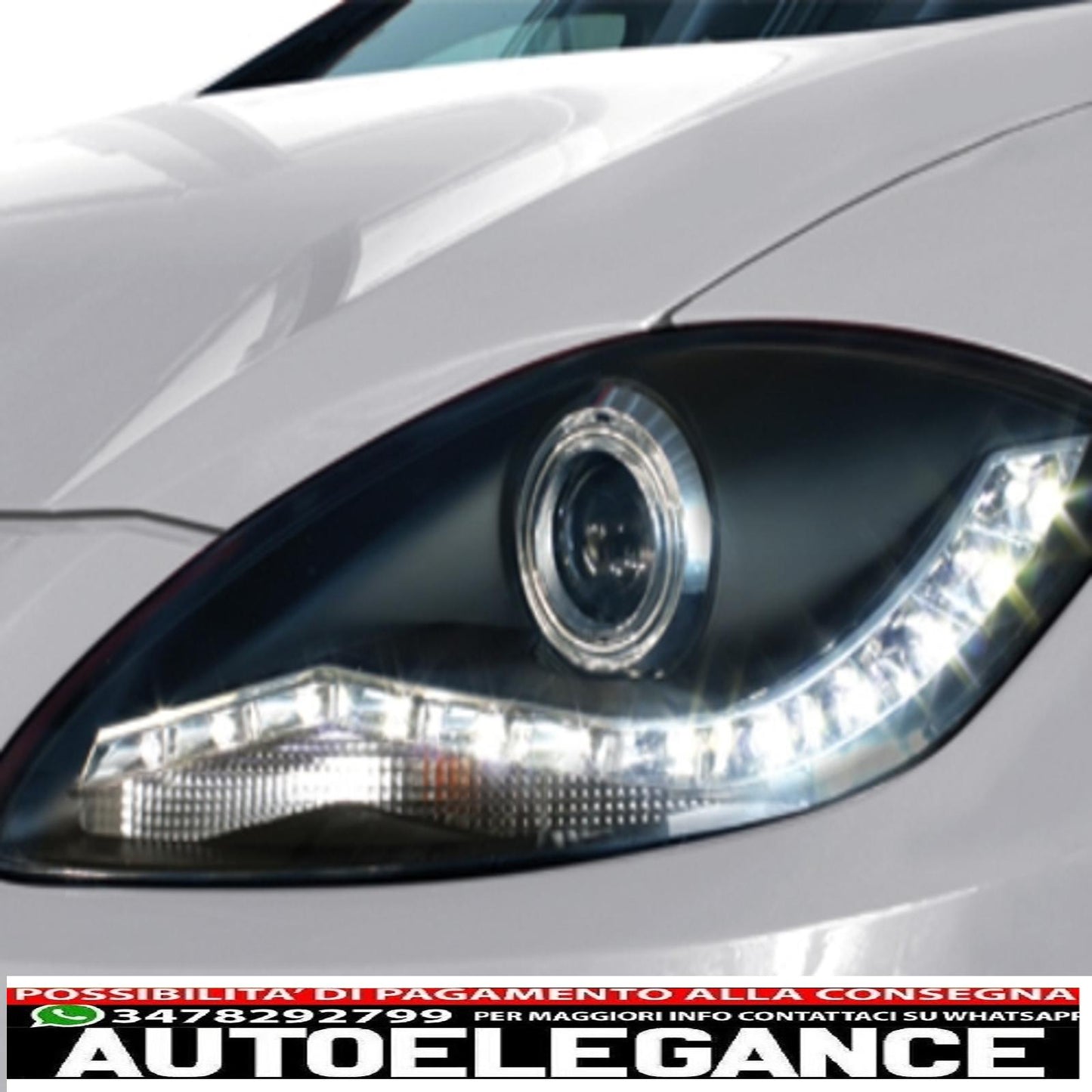 Dayline headlights suitable for Seat Leon 09+ black