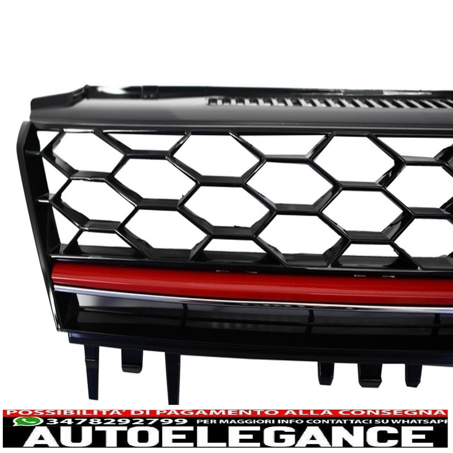 3d led drl headlights suitable for vw golf 7 vii (2012-2017) red r20 gti look led sliding with central grille r-line
