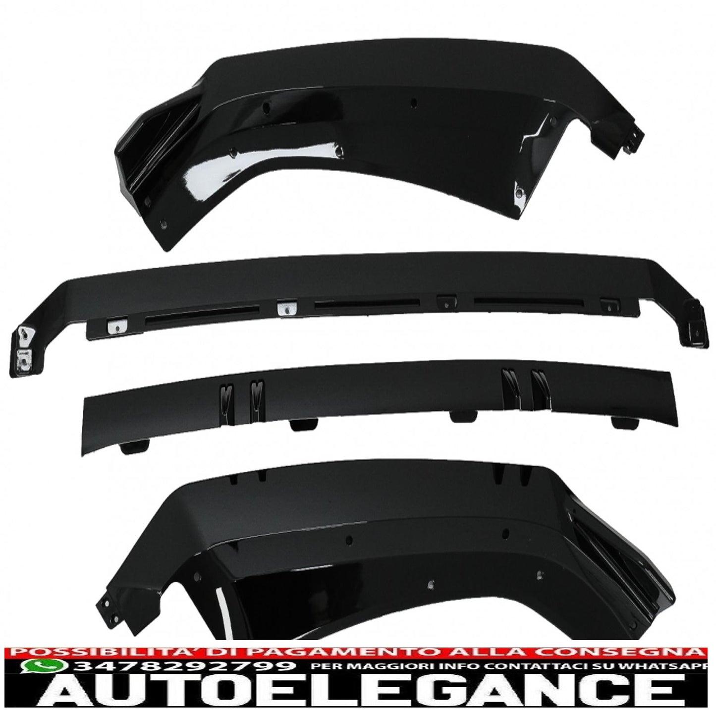 Spoiler aggiuntivo per paraurti anteriore adatto per audi a4 b9 8w s-line (2016-2018) pianoforte nero