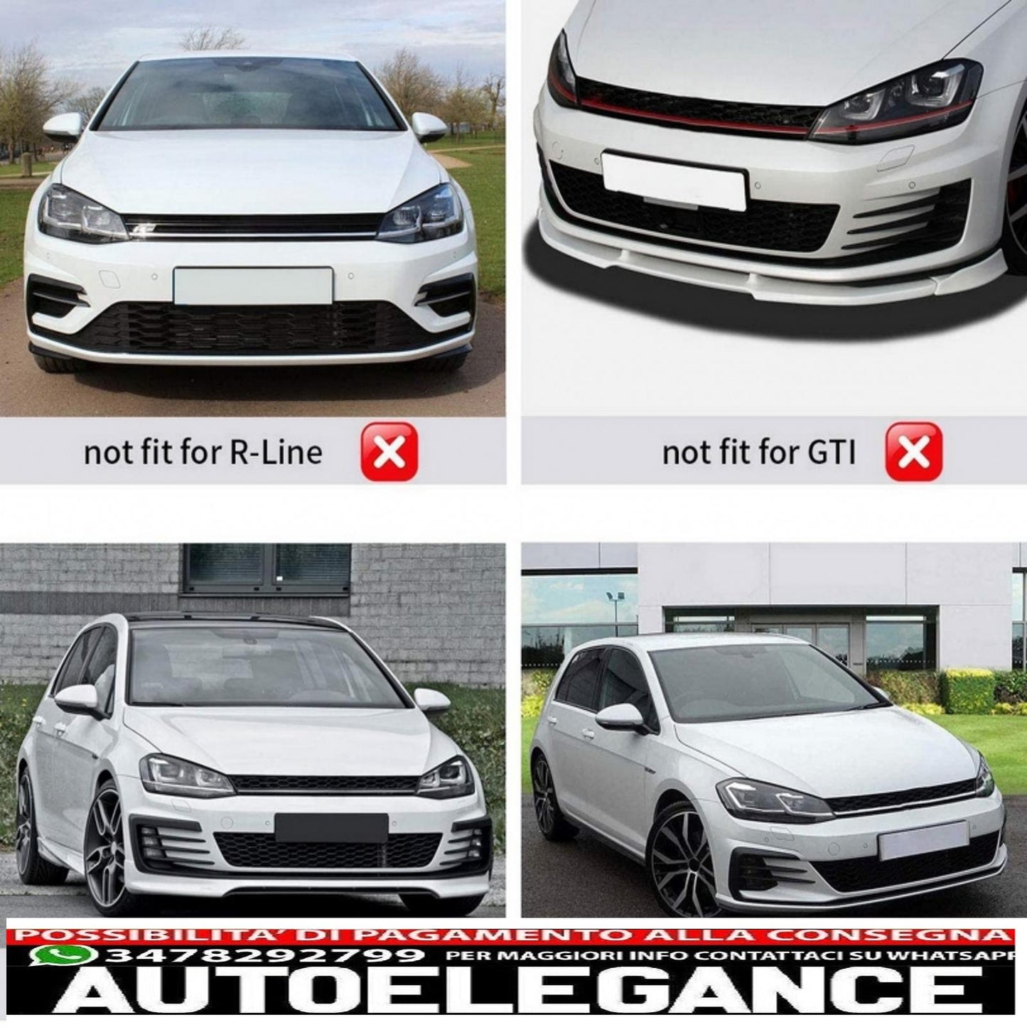 Proiettori fendinebbia adatti per vw golf 7 vii (2013-2017)
