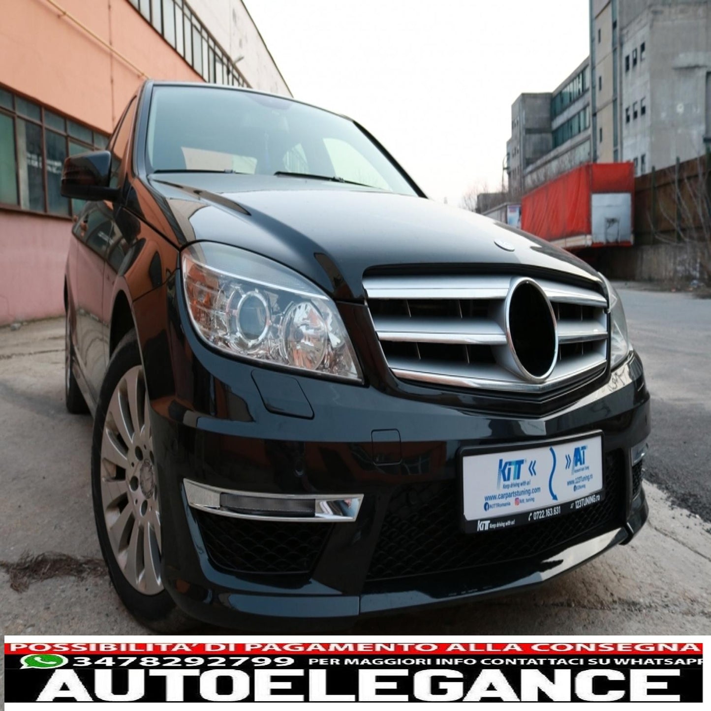 Front bumper suitable for mercedes c class w204 s204 c204 (2007-2015) restyling c63 design