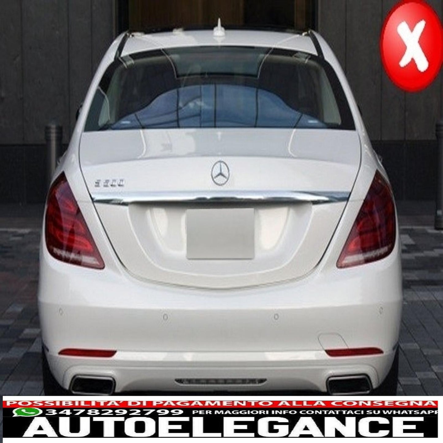 diffusore posteriore terminale di scarico nero adatto per mercedes classe s w222 pacchetto sport line (2013-06.2017)