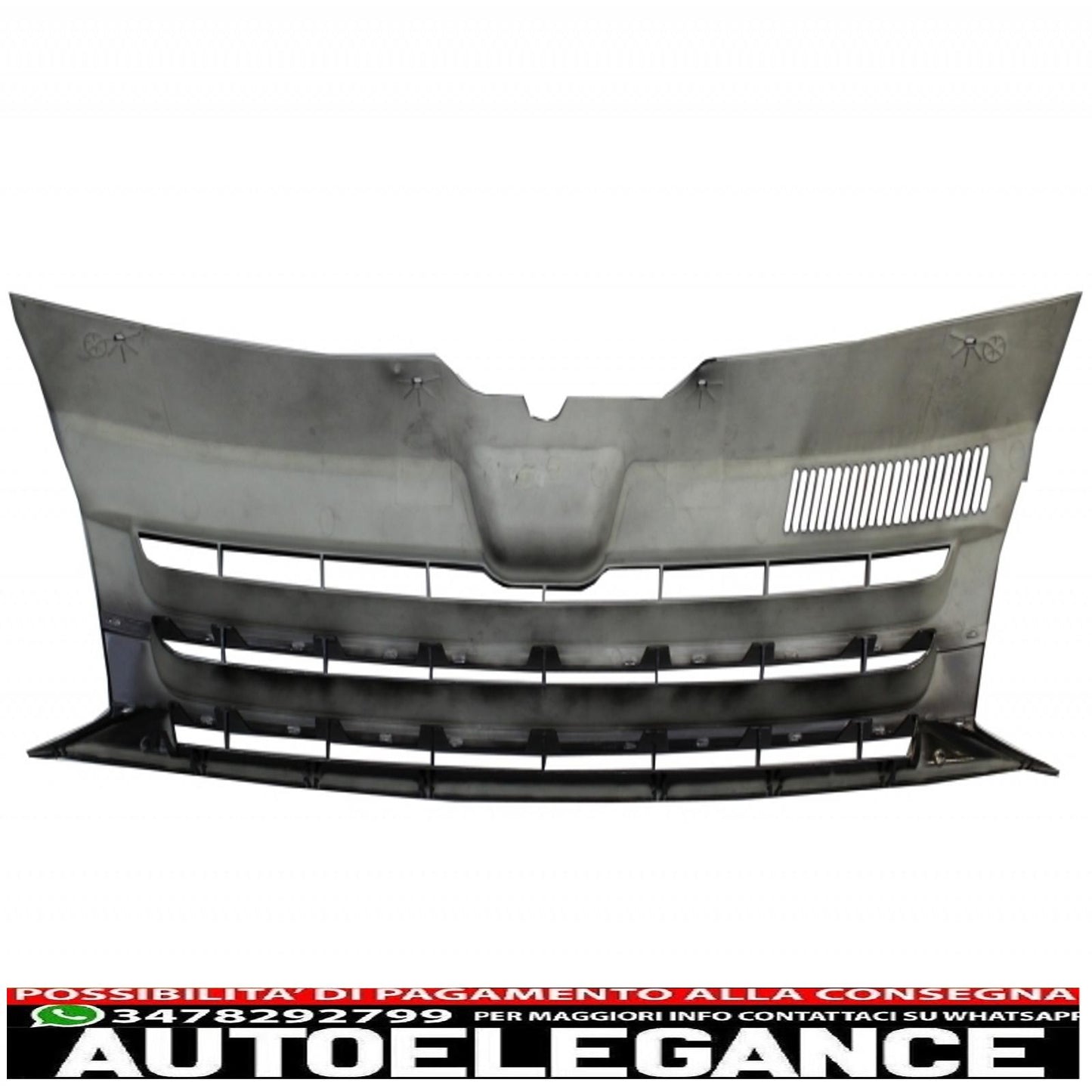 Additional front bumper spoiler suitable for VW Transporter Multivan Caravelle T5 T5.1 Facelift (2010-2015) with badgeless front grille and Sportline design