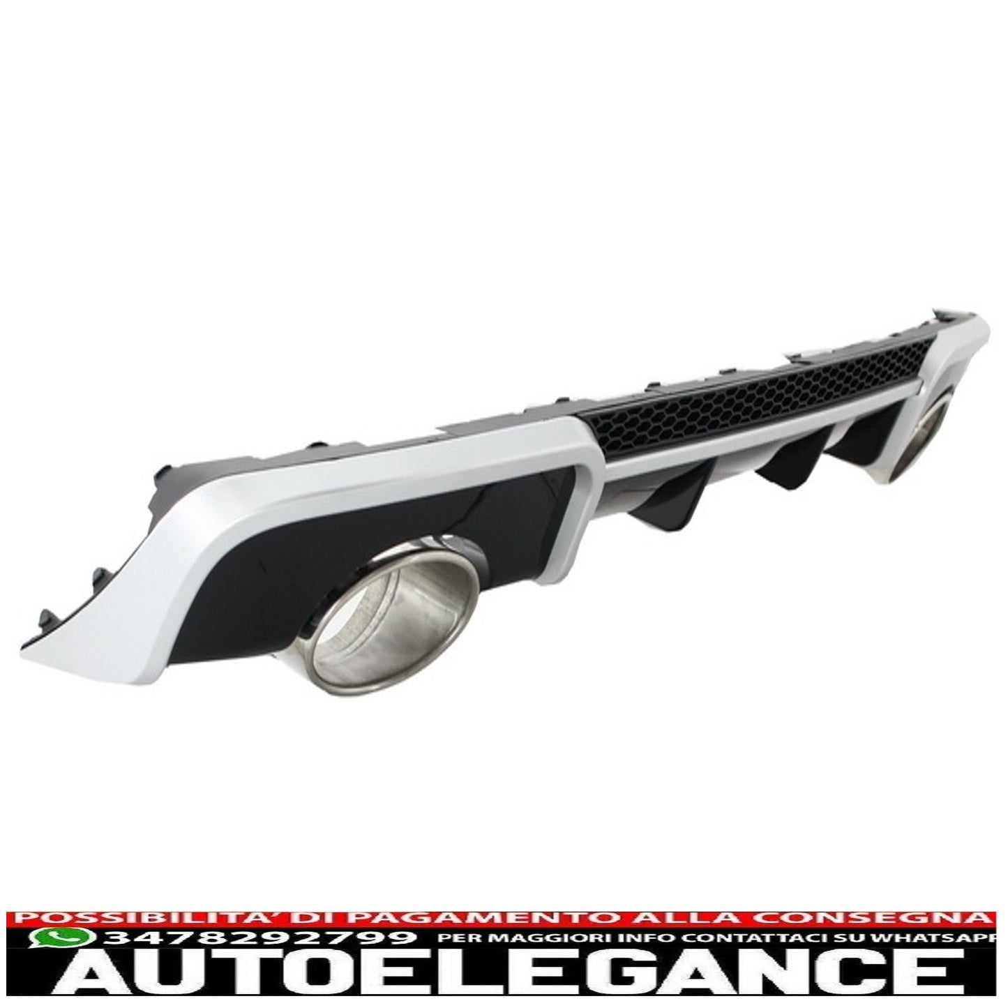 Front bumper suitable for audi a3 8v (2012-2015) with rear bumper air diffuser and exhaust tips design hatchback sportback rs3