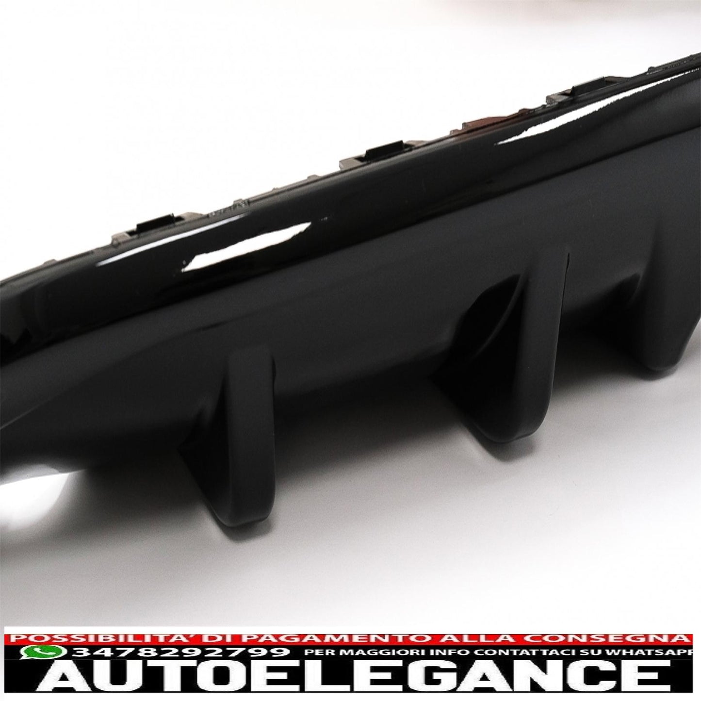 Diffusore mantovana paraurti posteriore adatto per vw golf 6 vi (2008-2012) r20 look solo per paraurti standard nero pianoforte