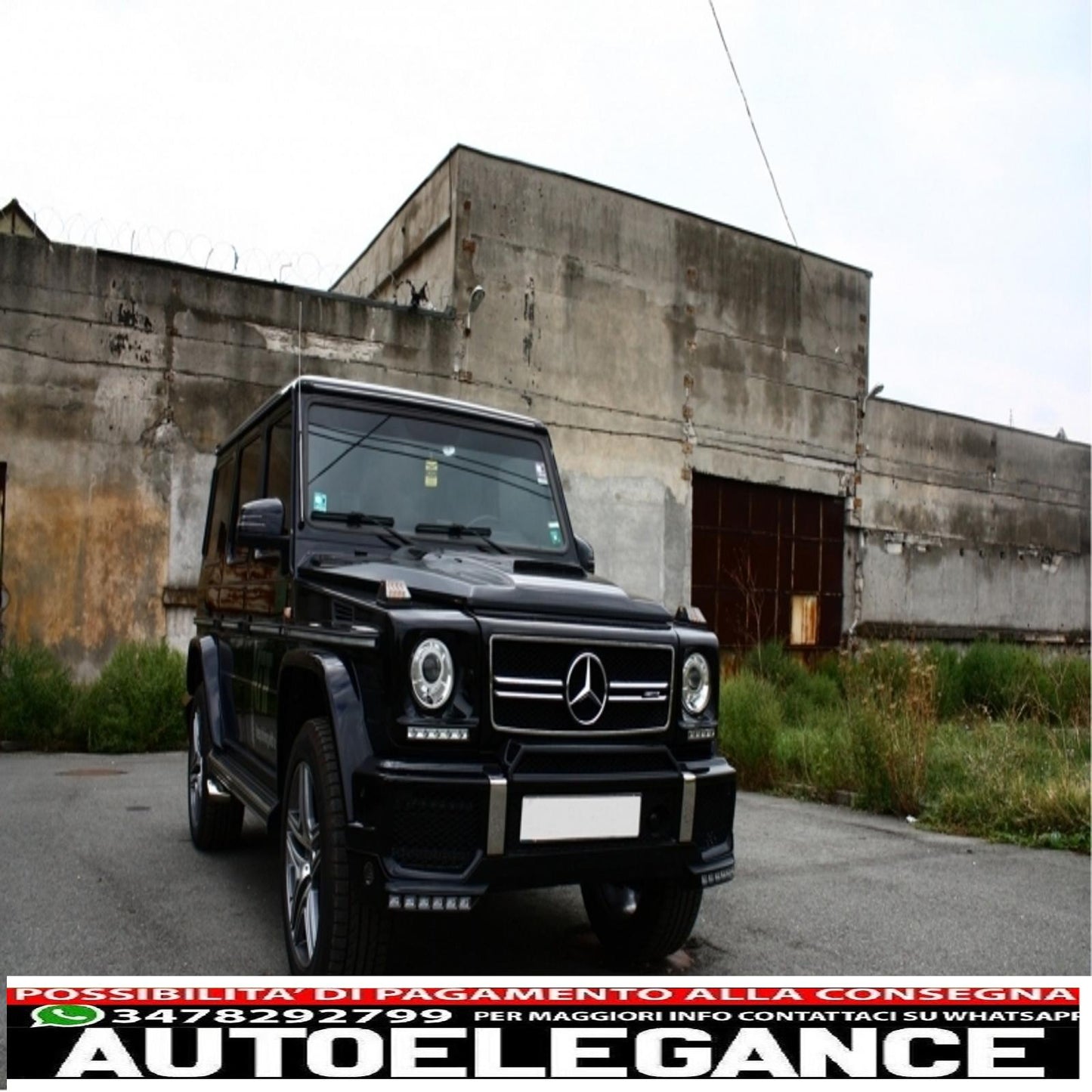 coperture fari con led drl luci diurne nere e fari cromati adatti per mercedes classe g w463 (1989-2012) design g65 AUTOELEGANCERICAMBI