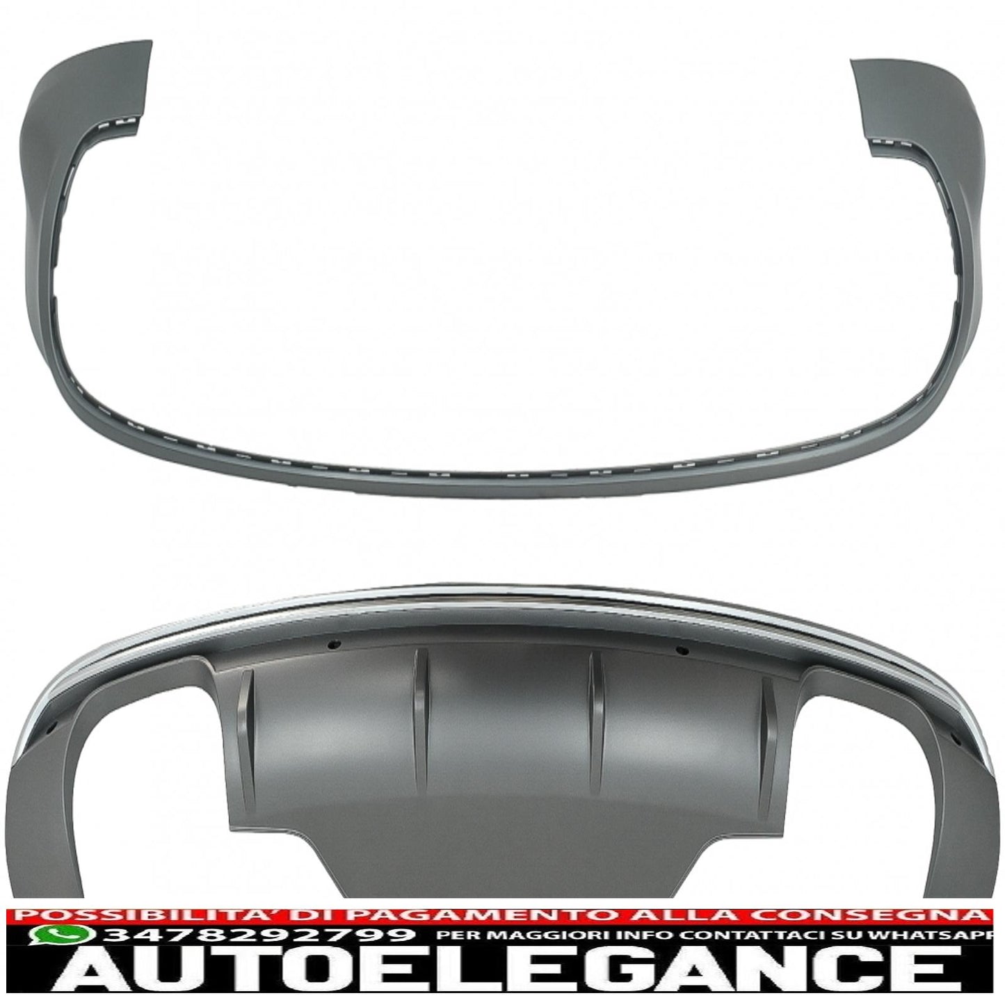 Rear Bumper Diffuser Valance with Exhaust System and Dual Tailpipes Suitable for Audi Q5 8R (2009-2016)