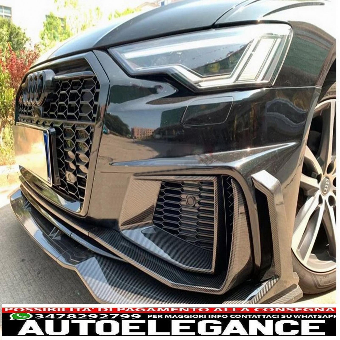 front bumper suitable for audi a6 c8 4k (2018-2020) rs6 design