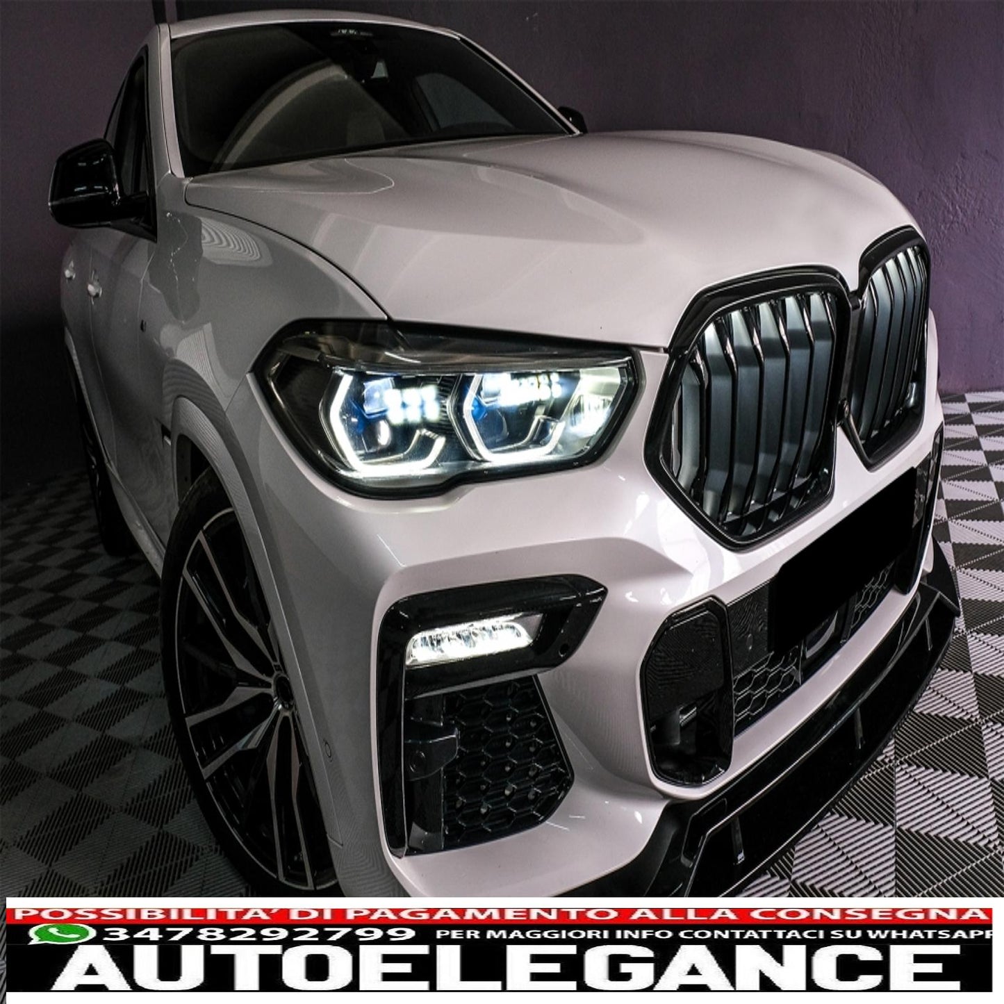 Front Bumper Spoiler Lip Fit For BMW X6 G06 X6M (2019-up) Piano Black