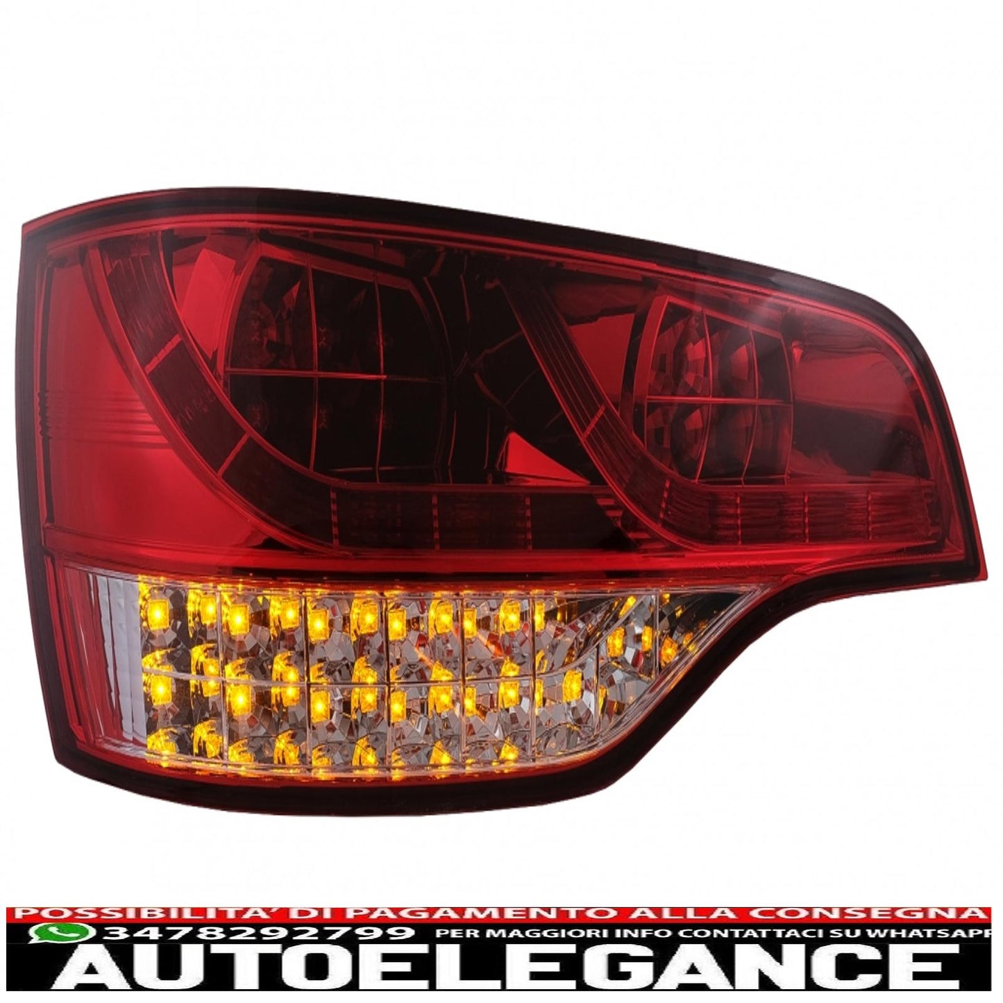 fanali posteriori full led adatti per audi q7 4l (2006-2009) rosso trasparente