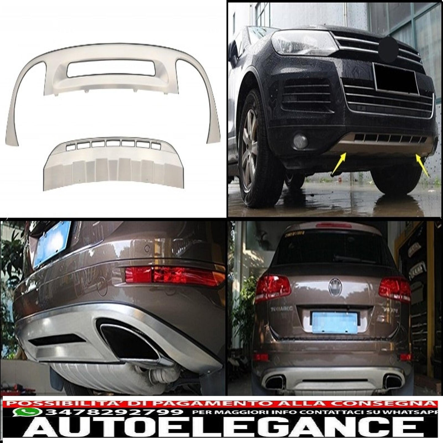 Off road bumper skid plates suitable for vw touareg 7p mk2 (2010-2014) stainless steel