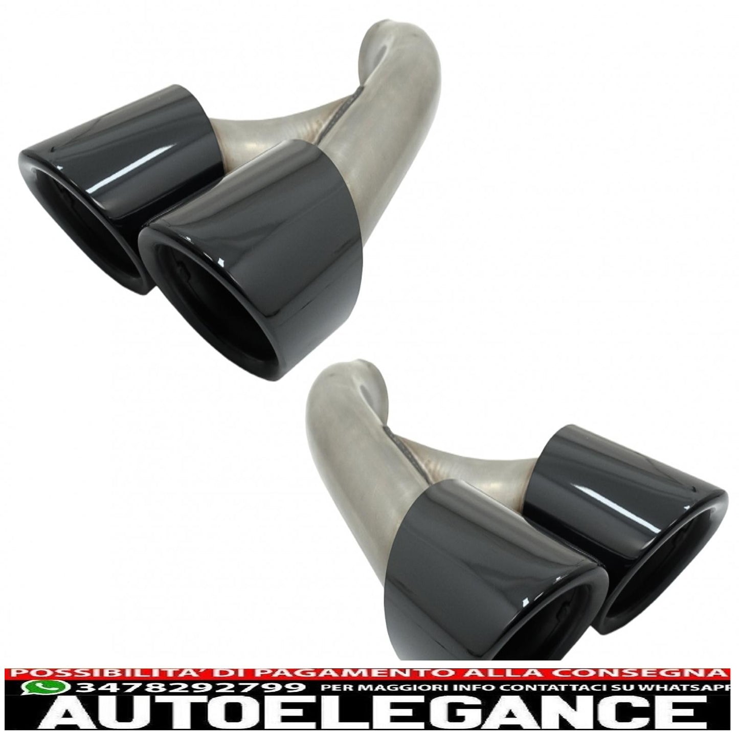 Exhaust pipes suitable for porsche cayenne 92a facelift (10/2014-2017) gts design piano black