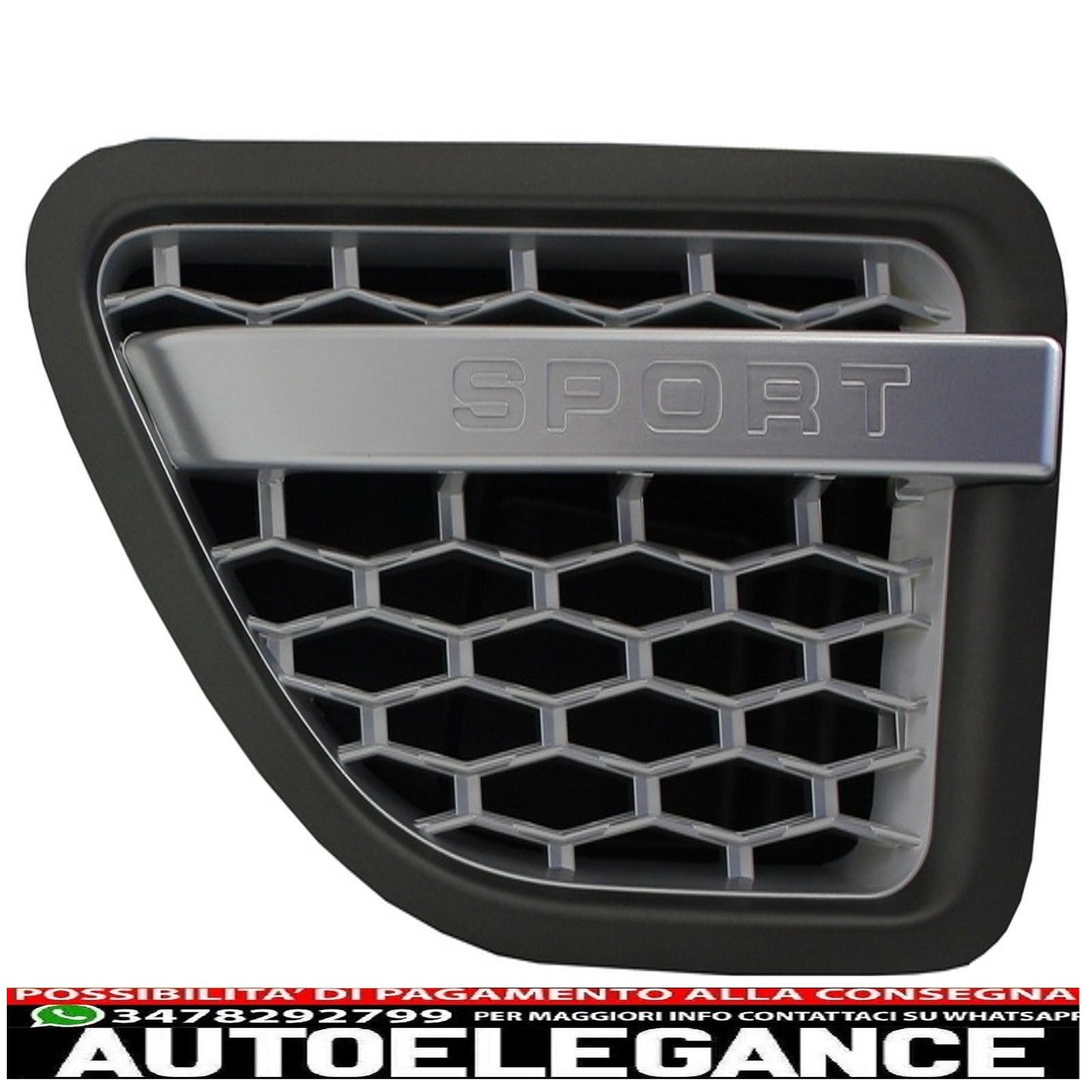 central grille and side vents group suitable for land rover sport l320 (2005-2008) autobiography look silver edition