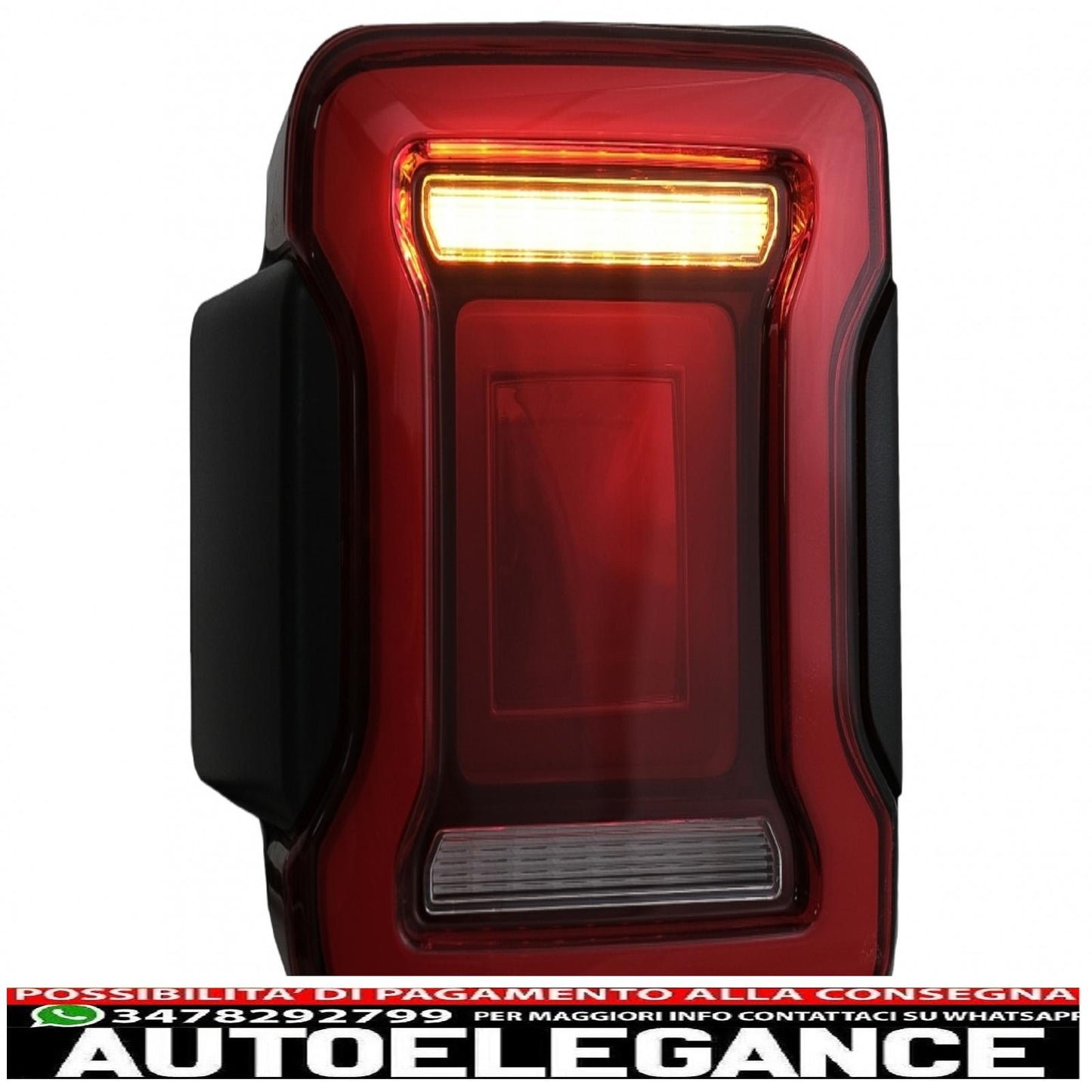 fanali posteriori full led adatti per jeep wrangler iv jl/jlu (2018-up) rossi con accensione dinamica e luci di svolta sequenziali
